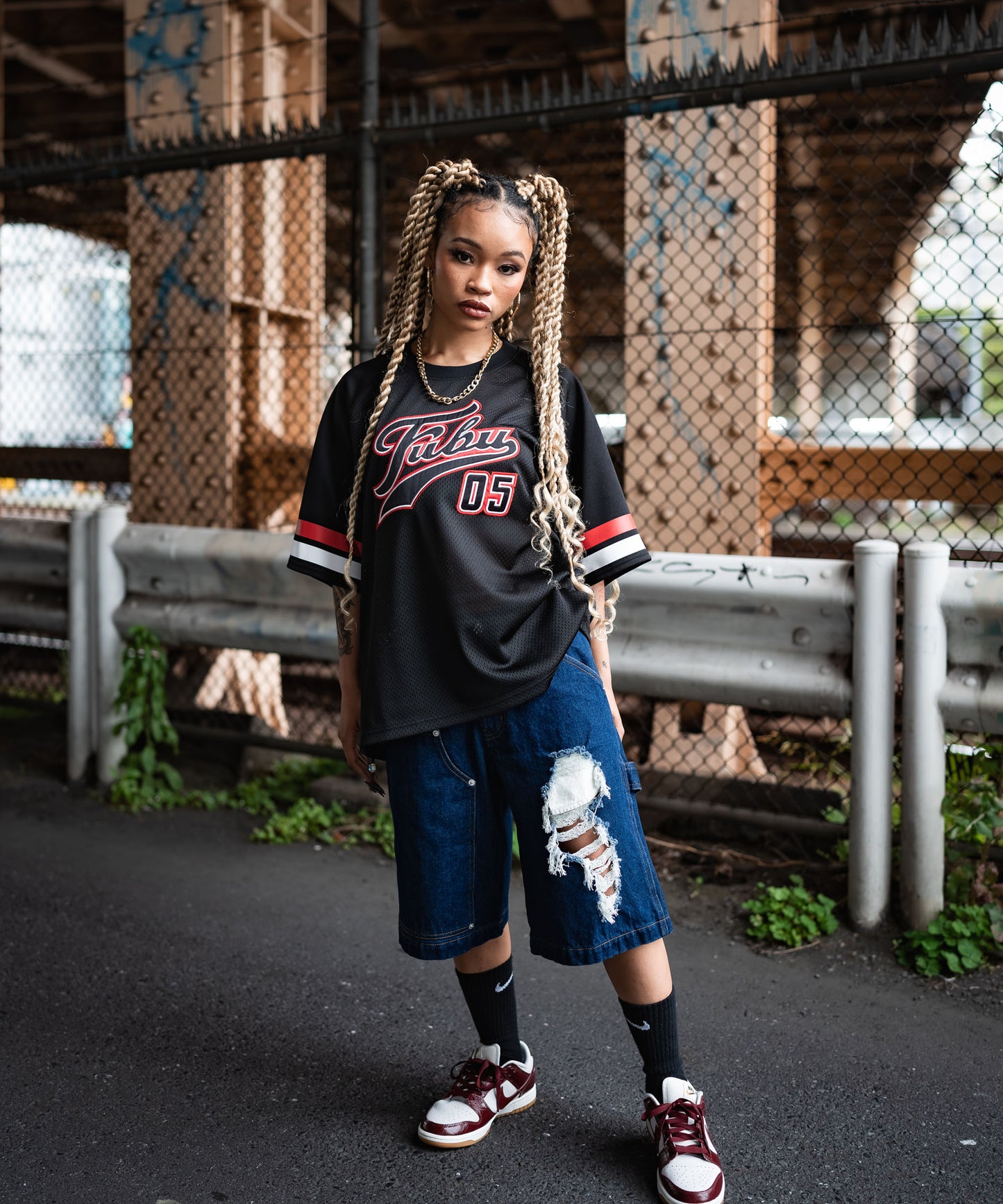 FUBU×atmos pink Denim Half Pants【24SS-FBPT03】