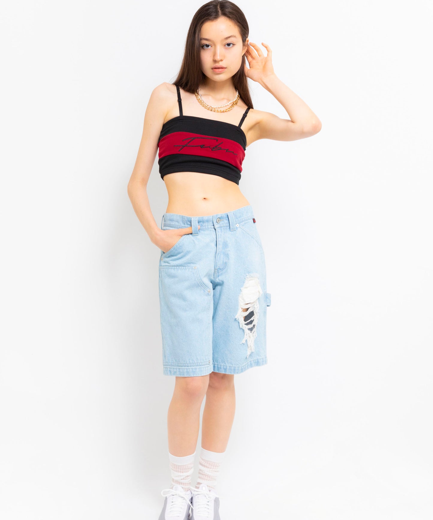 FUBU×atmos pink Denim Half Pants【24SS-FBPT03】