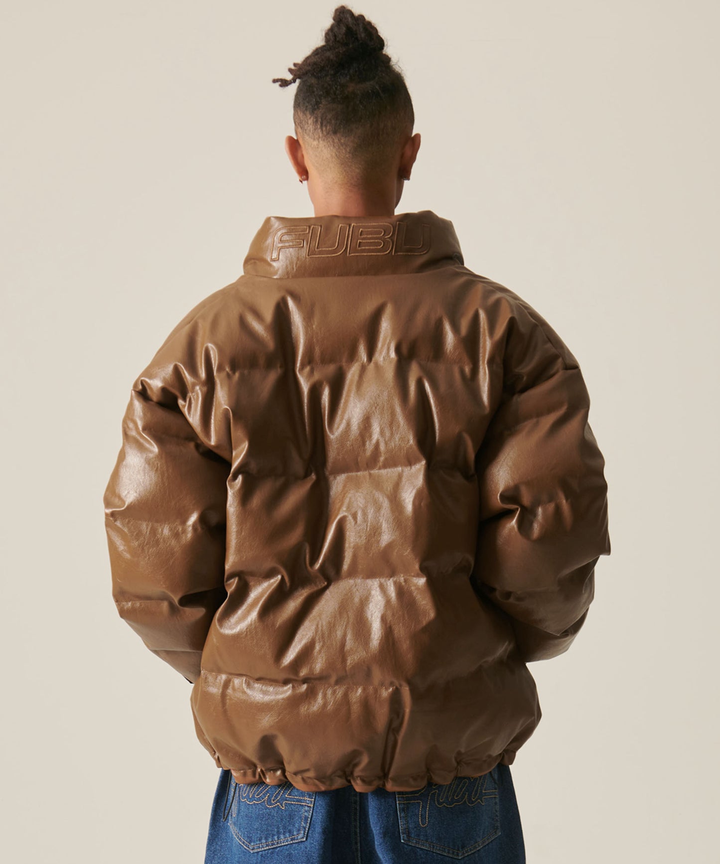 ECO LEATHER PUFFER JACKET/エコパファージャケット【FAM-42302】