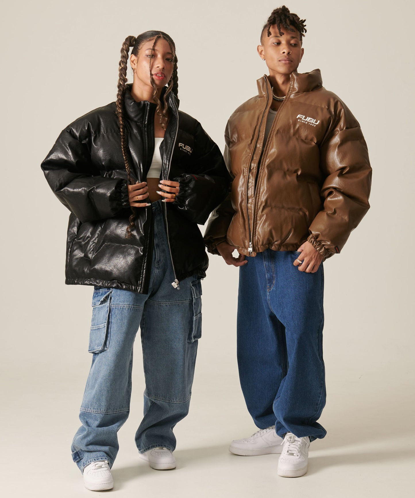 ECO LEATHER PUFFER JACKET/エコパファージャケット【FAM-42302】