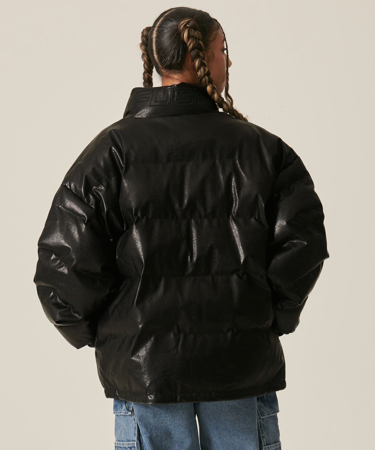 ECO LEATHER PUFFER JACKET/エコパファージャケット【FAM-42302】