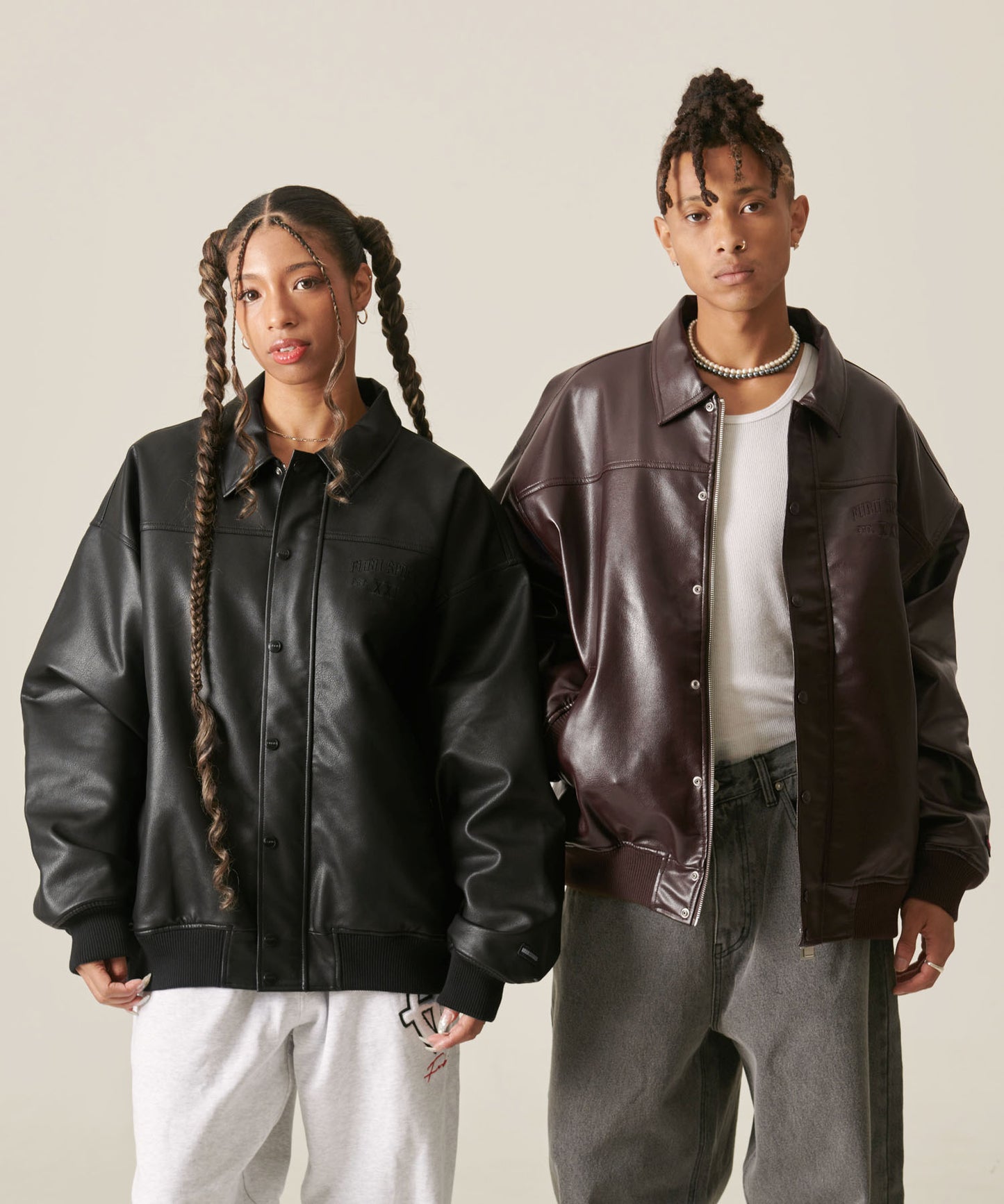 ECO LEATHER BLOUSON/エコレザーブルゾン【FAM-42305】