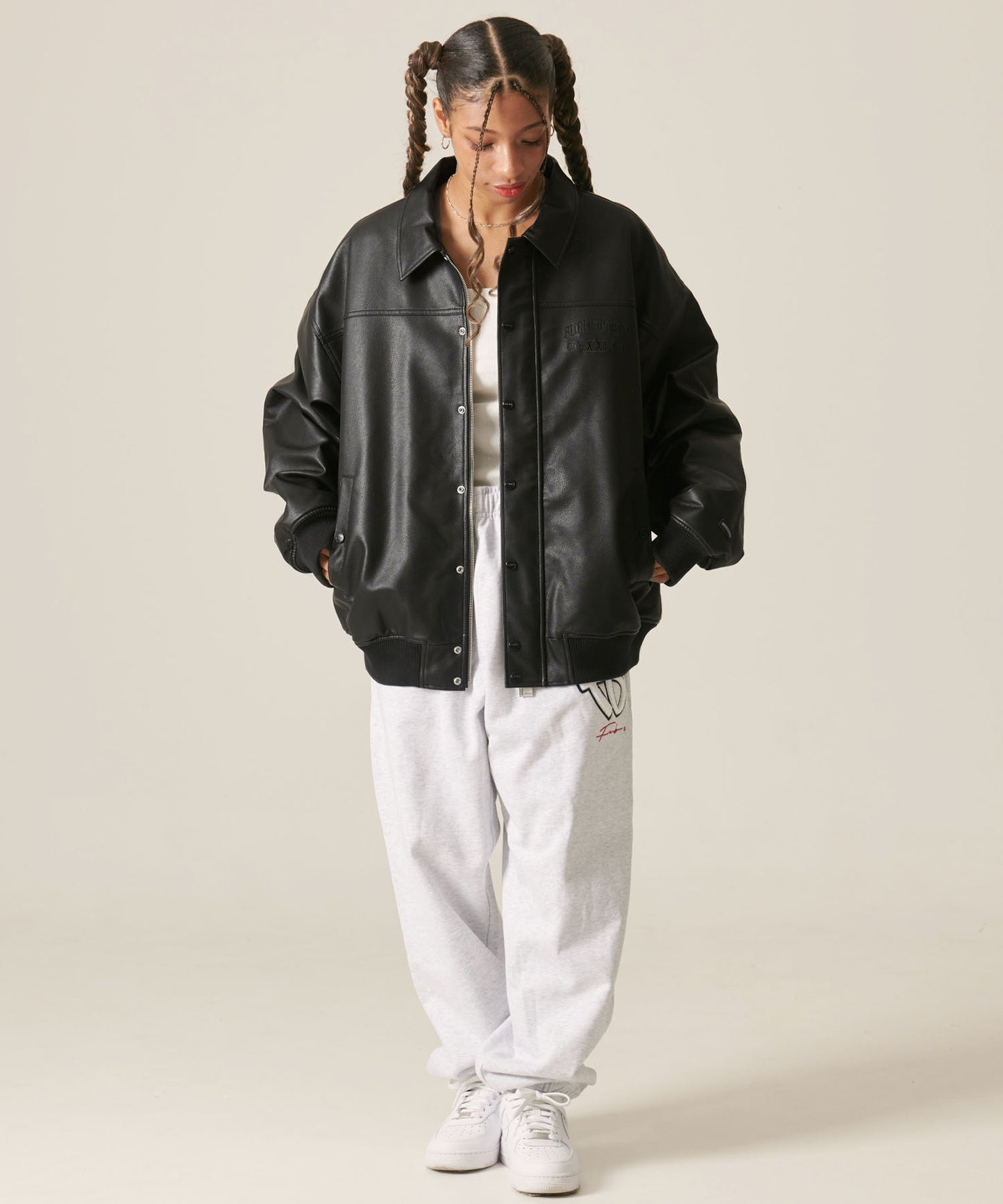 ECO LEATHER BLOUSON/エコレザーブルゾン【FAM-42305】