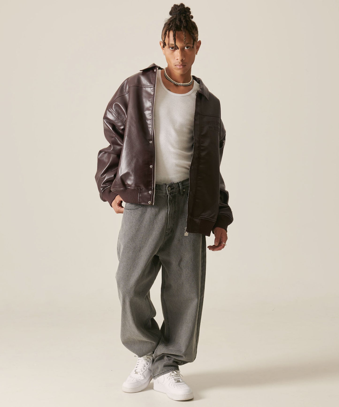 ECO LEATHER BLOUSON/エコレザーブルゾン【FAM-42305】