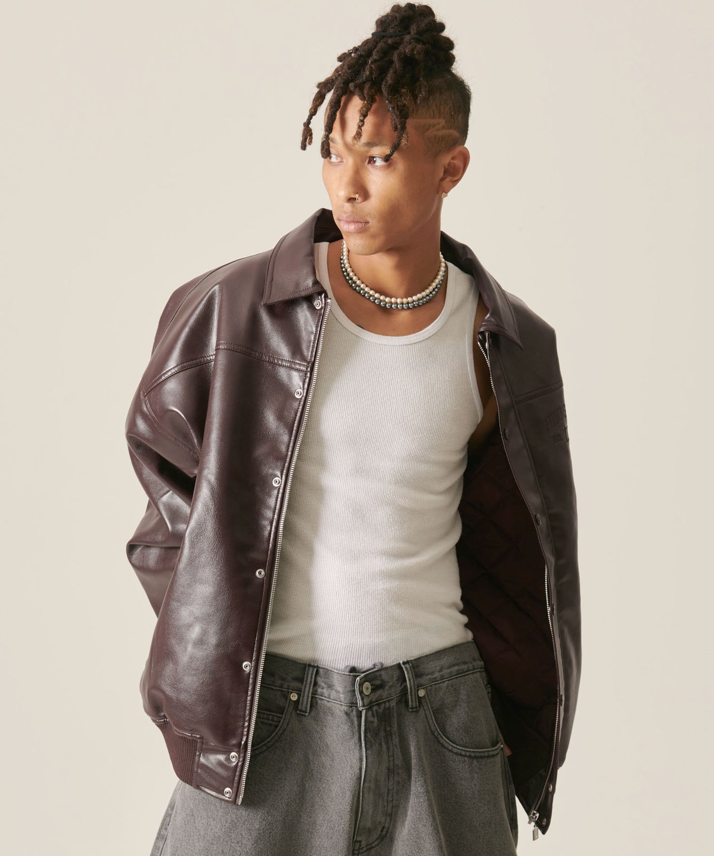 ECO LEATHER BLOUSON/エコレザーブルゾン【FAM-42305】