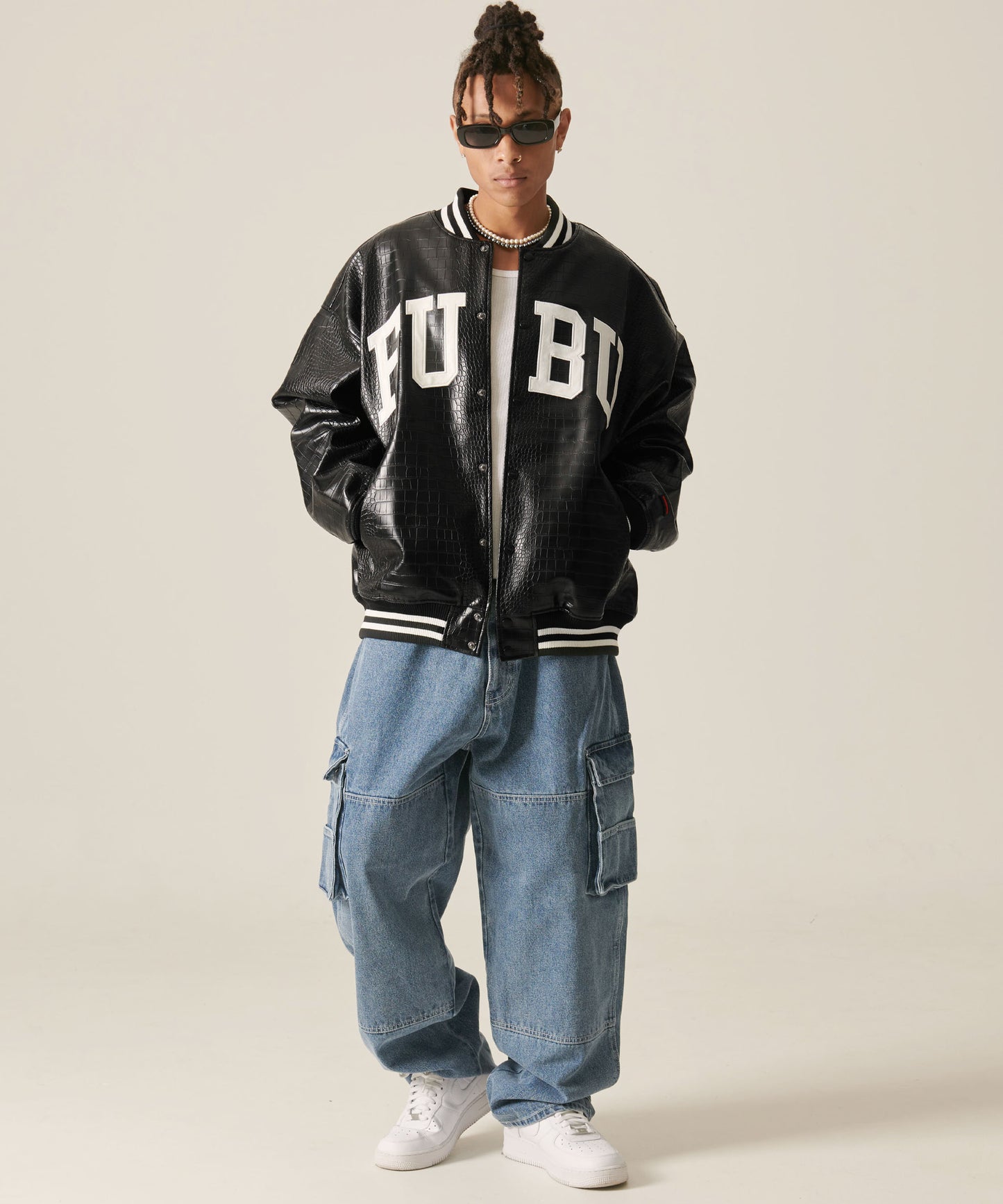 PYTHON ECO LEATHER VARSITY JACKET/パイソンレザージャケット【FAM-42306】