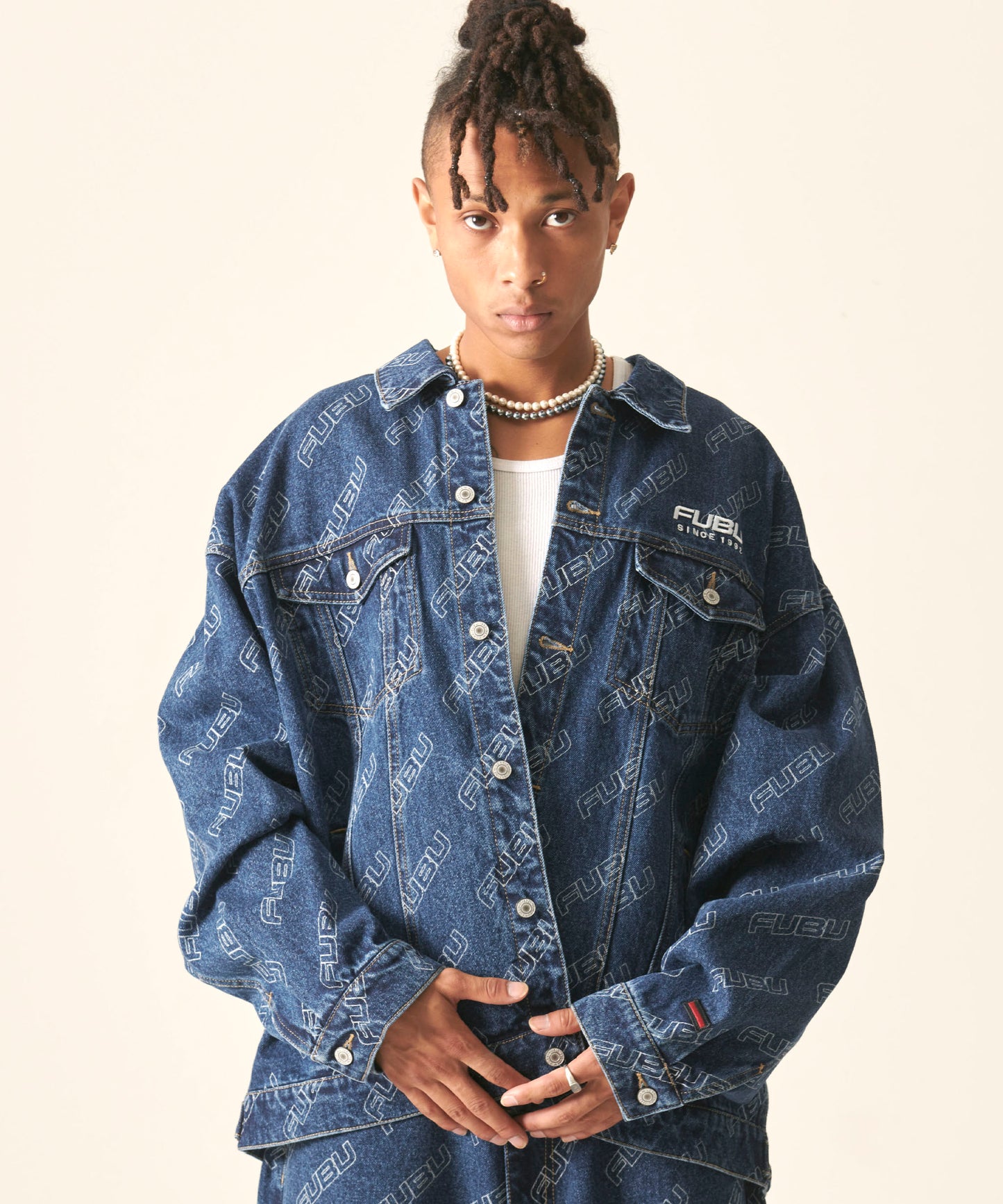 PATTERN DENIM JACKET/総柄デニムジャケット【FAM-42308】