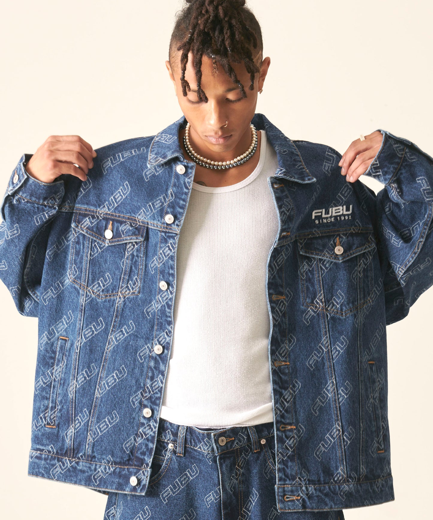 PATTERN DENIM JACKET/総柄デニムジャケット【FAM-42308】