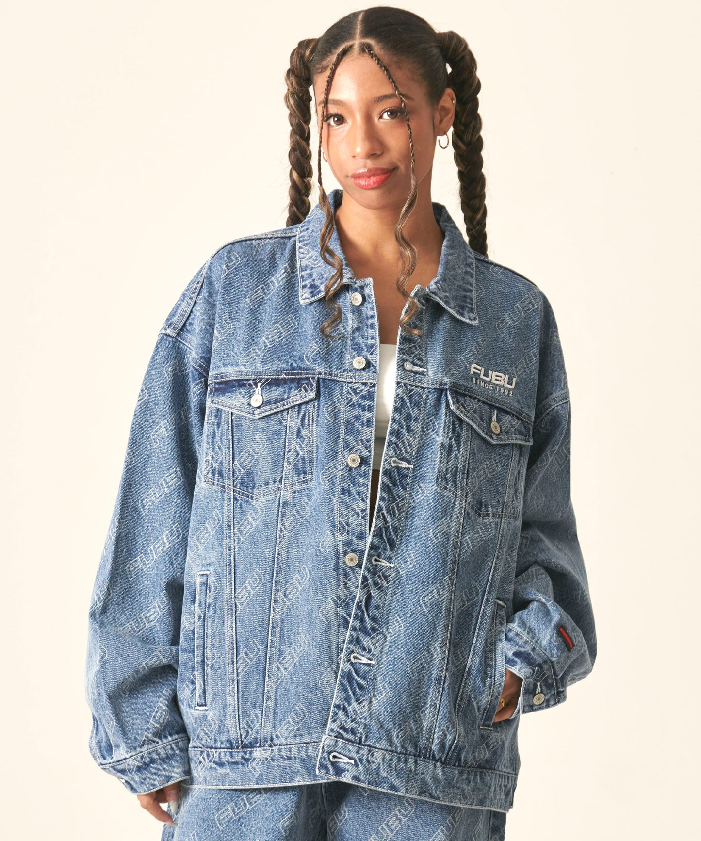 PATTERN DENIM JACKET/総柄デニムジャケット【FAM-42308】