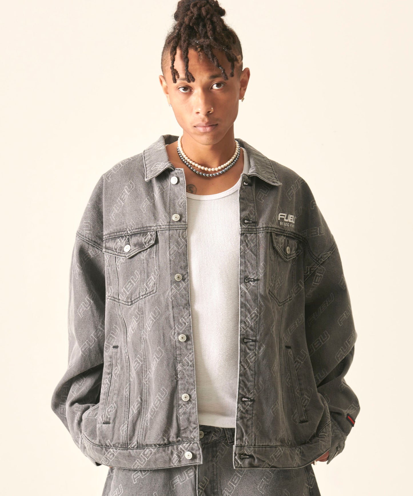 PATTERN DENIM JACKET/総柄デニムジャケット【FAM-42308】