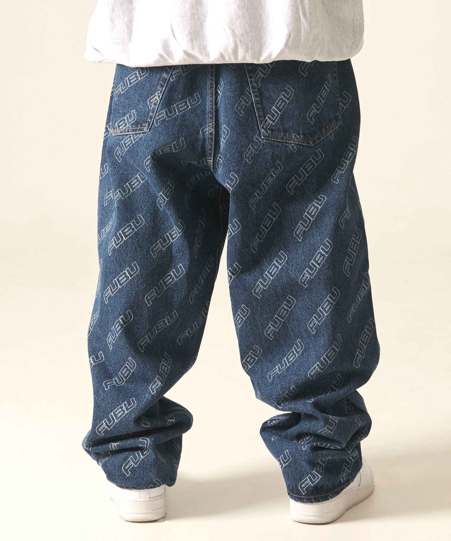 PATTERN DENIM PANTS/総柄デニムパンツ【FAM-42504】