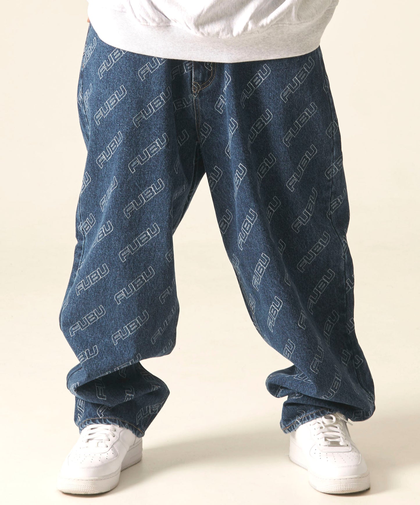 PATTERN DENIM PANTS/総柄デニムパンツ【FAM-42504】