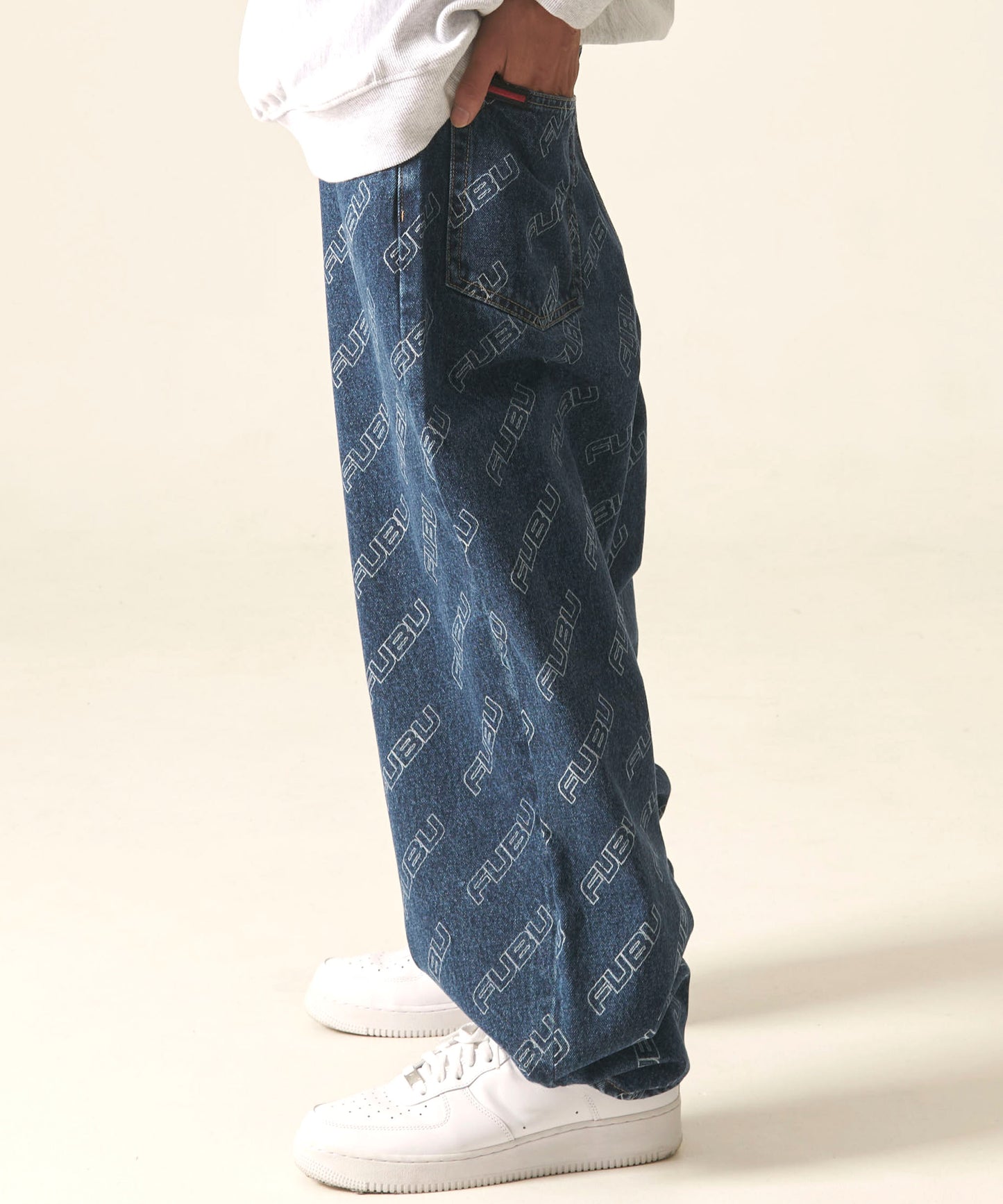 PATTERN DENIM PANTS/総柄デニムパンツ【FAM-42504】