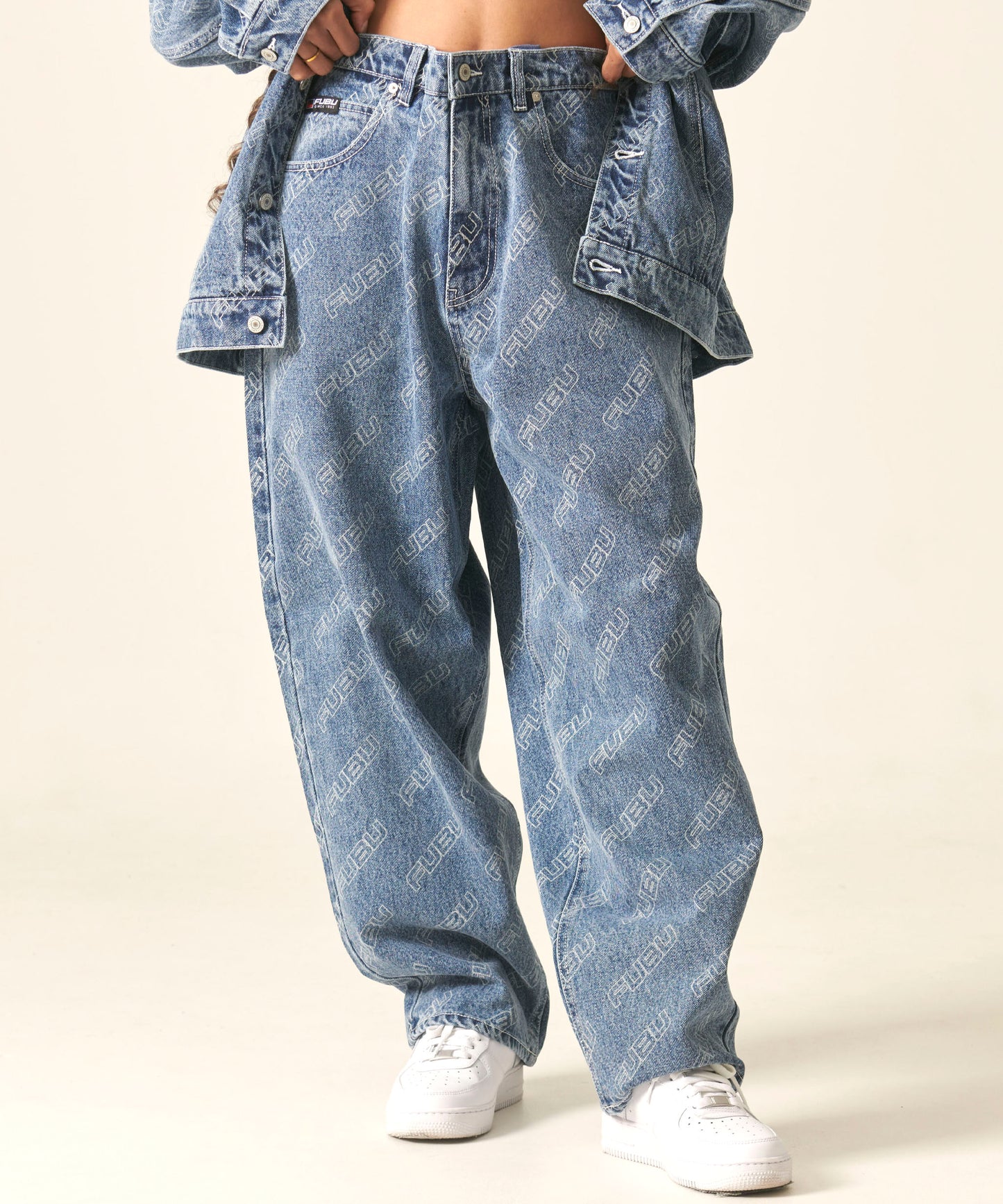 PATTERN DENIM PANTS/総柄デニムパンツ【FAM-42504】