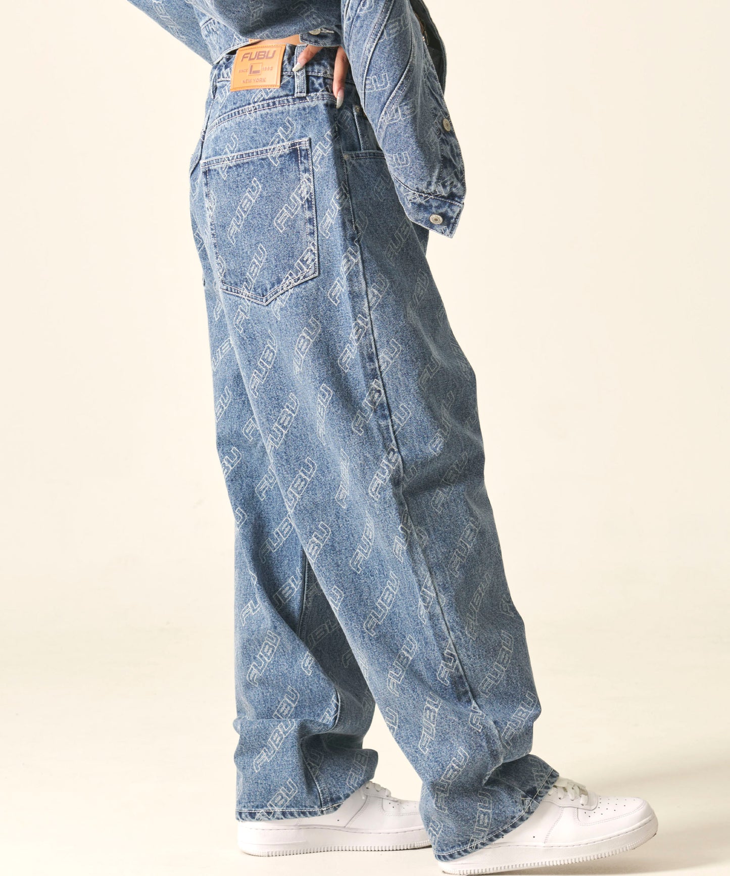 PATTERN DENIM PANTS/総柄デニムパンツ【FAM-42504】