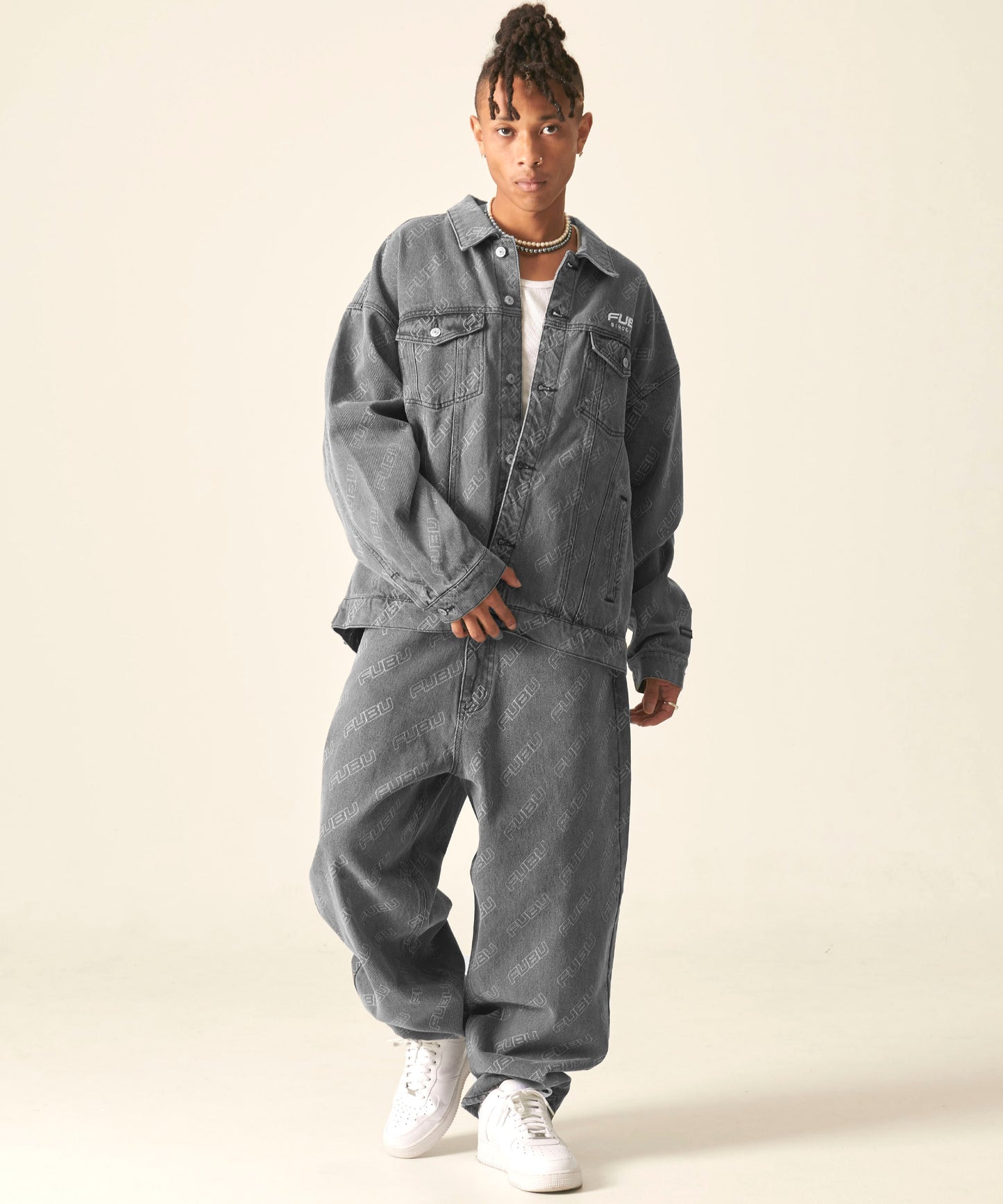 PATTERN DENIM PANTS/総柄デニムパンツ【FAM-42504】