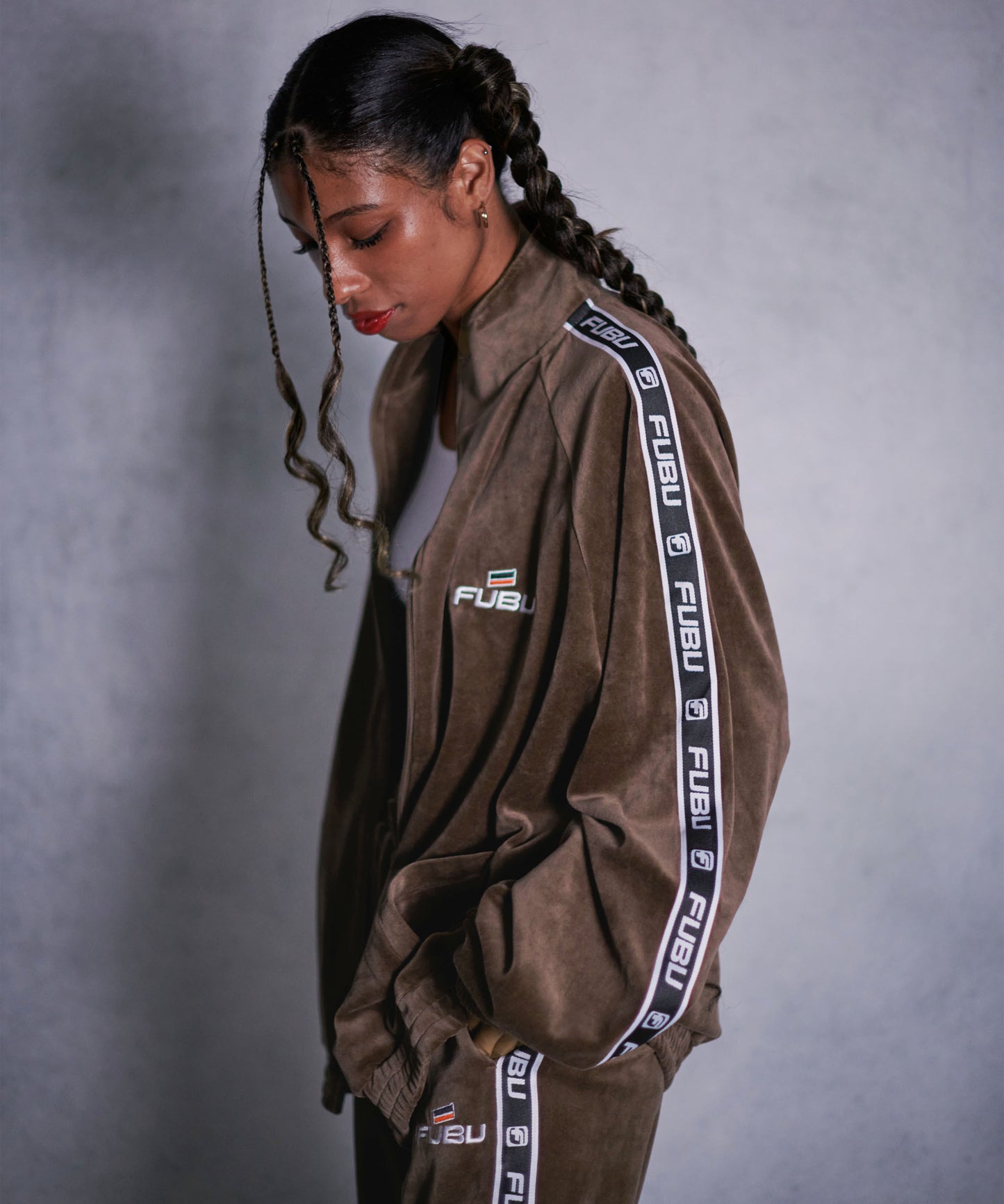VELOR TRACK JACKET/ベロアトラックジャケット【FAM-42712】