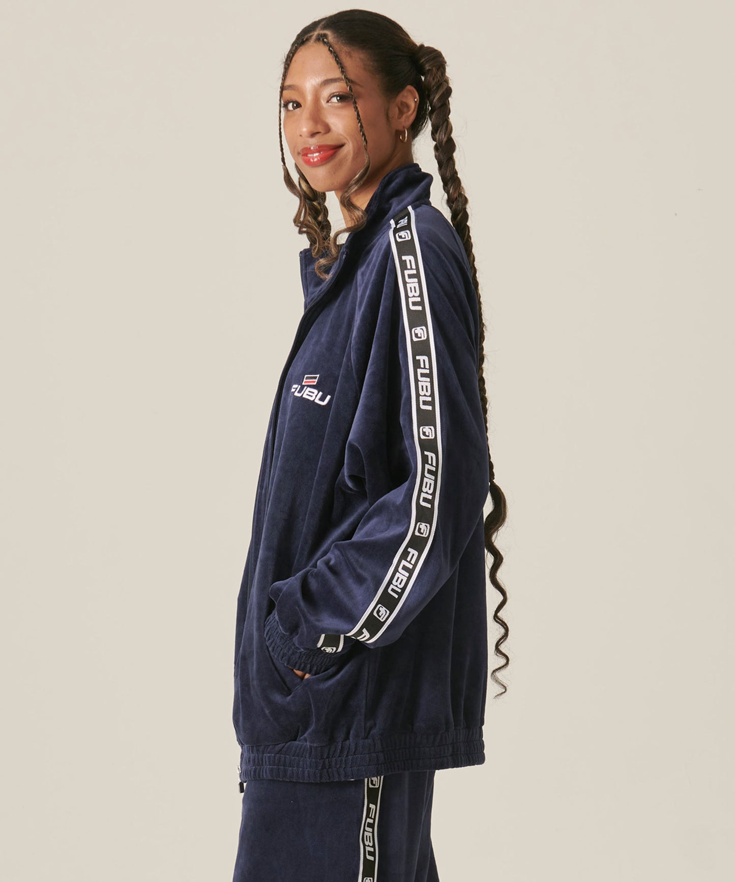 VELOR TRACK JACKET/ベロアトラックジャケット【FAM-42712】