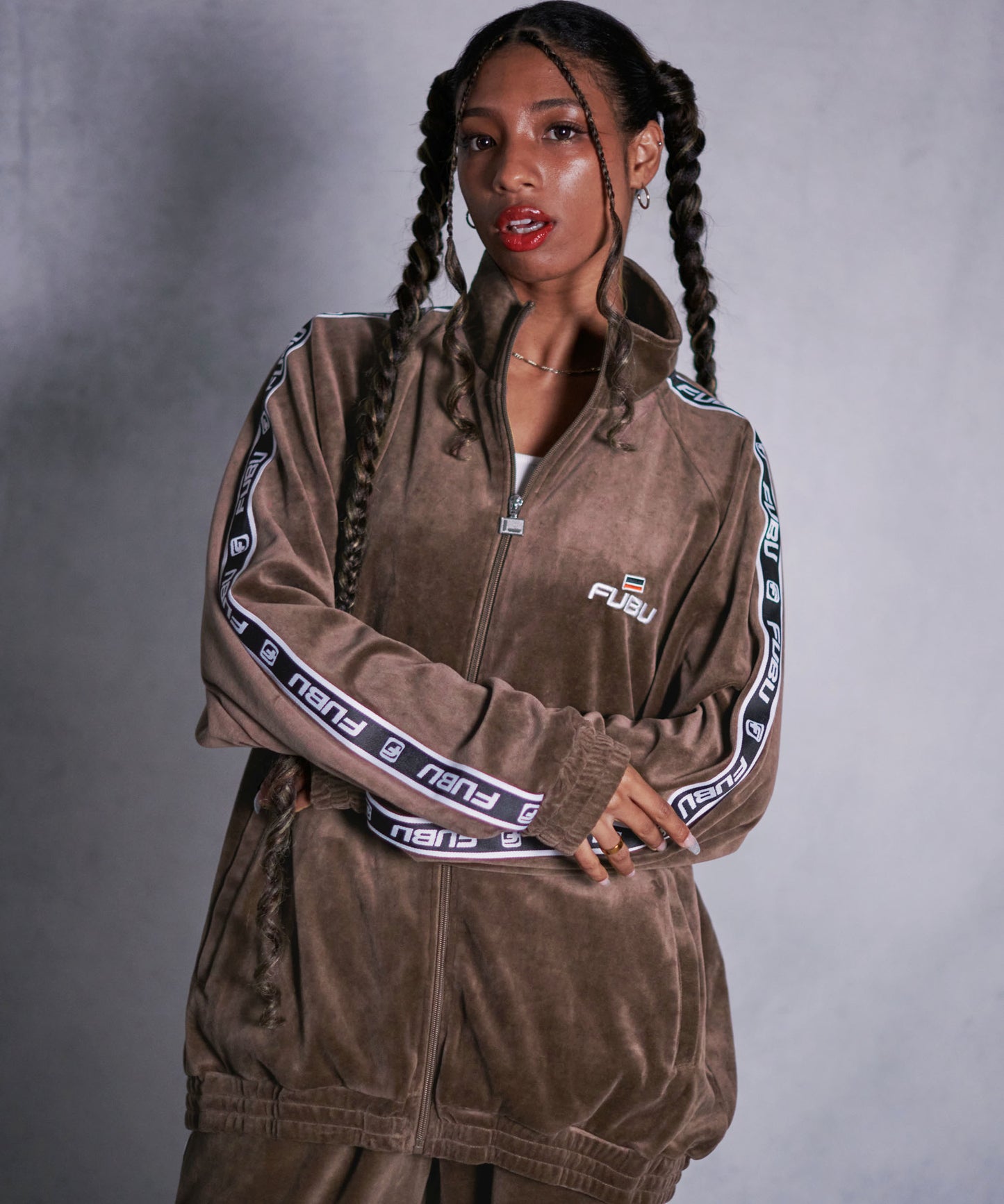 VELOR TRACK JACKET/ベロアトラックジャケット【FAM-42712】