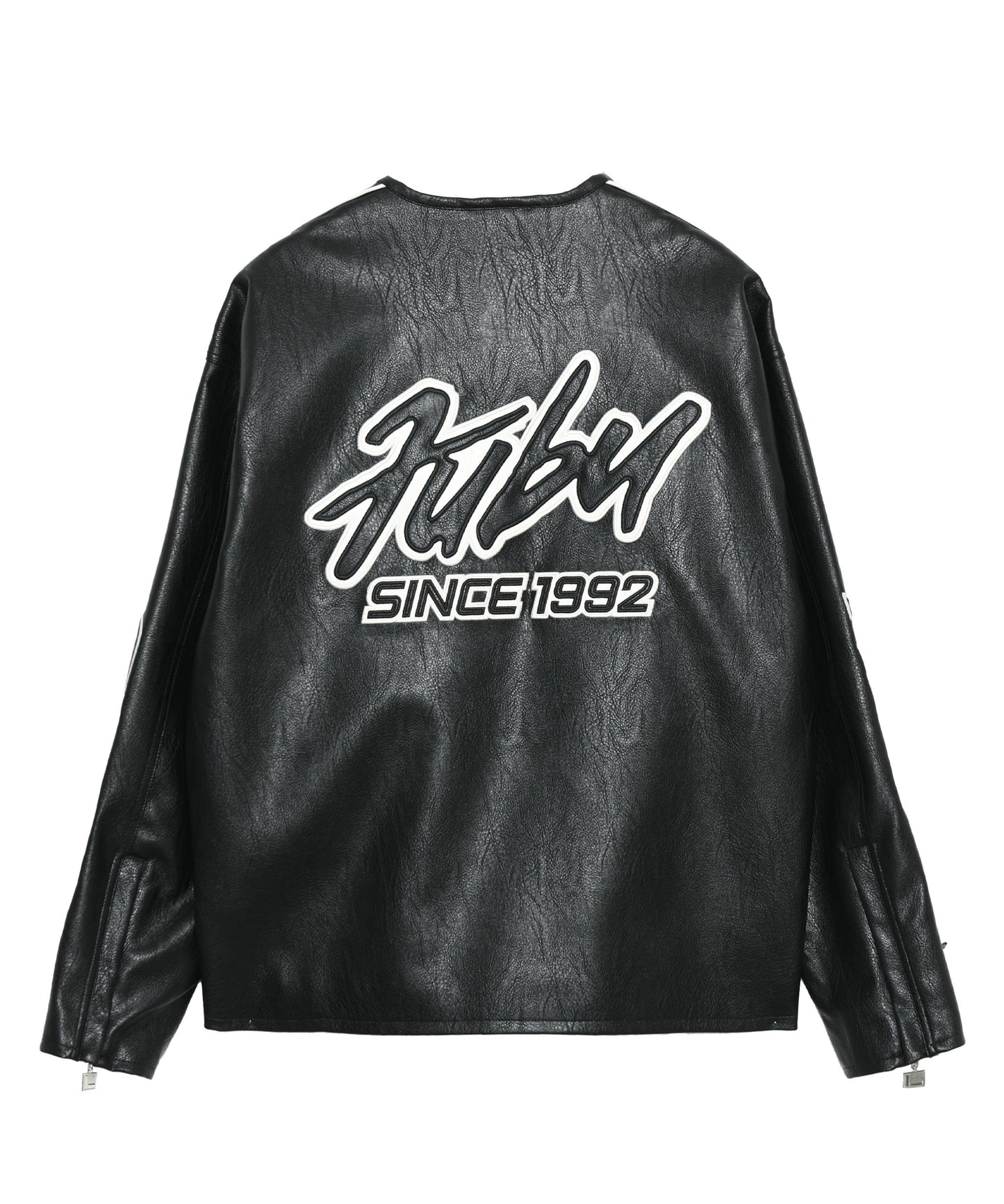 FAUX LEATHER RACING JACKET/エコレザーレーシングジャケット【FAM-51303】