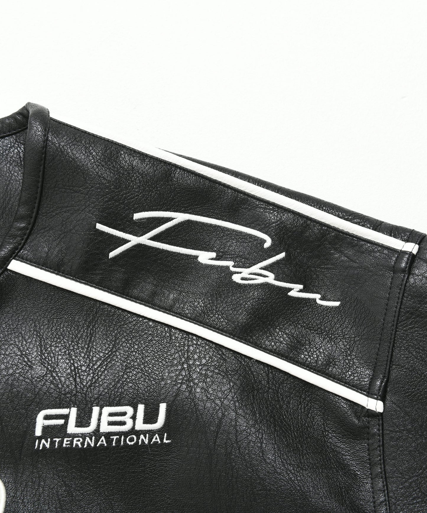 FAUX LEATHER RACING JACKET/エコレザーレーシングジャケット【FAM-51303】