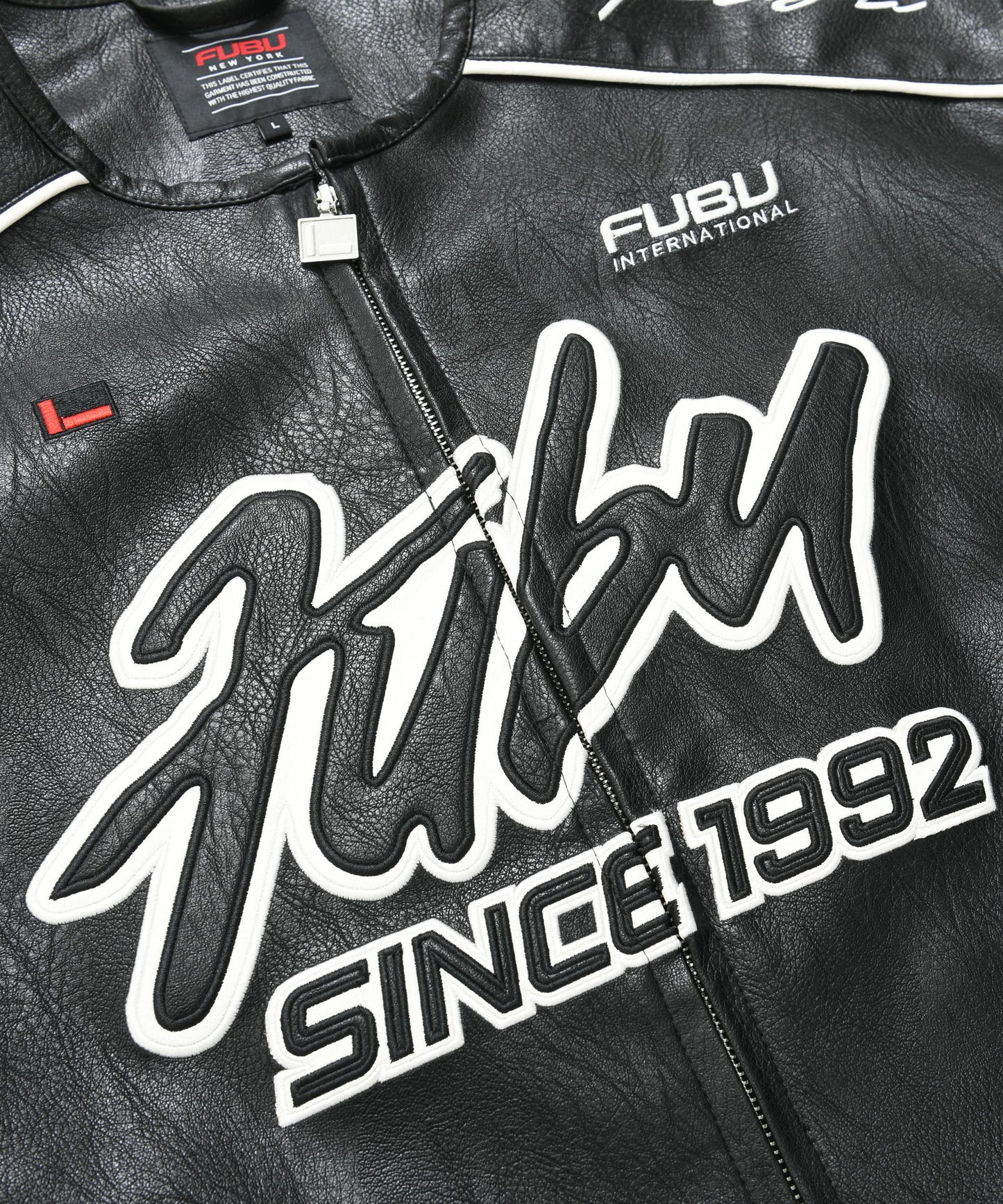 FAUX LEATHER RACING JACKET/エコレザーレーシングジャケット【FAM-51303】