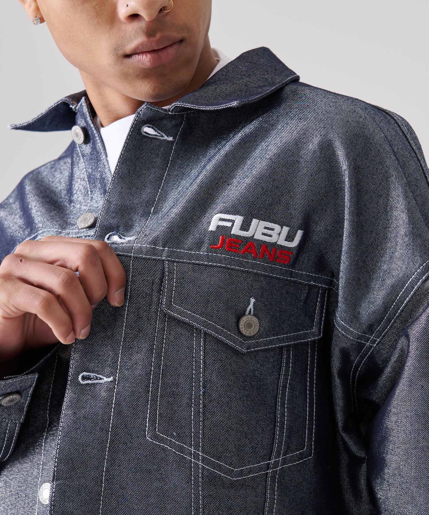 METALLIC DENIM JACKET/メタリックデニムジャケット【FAM-51304】