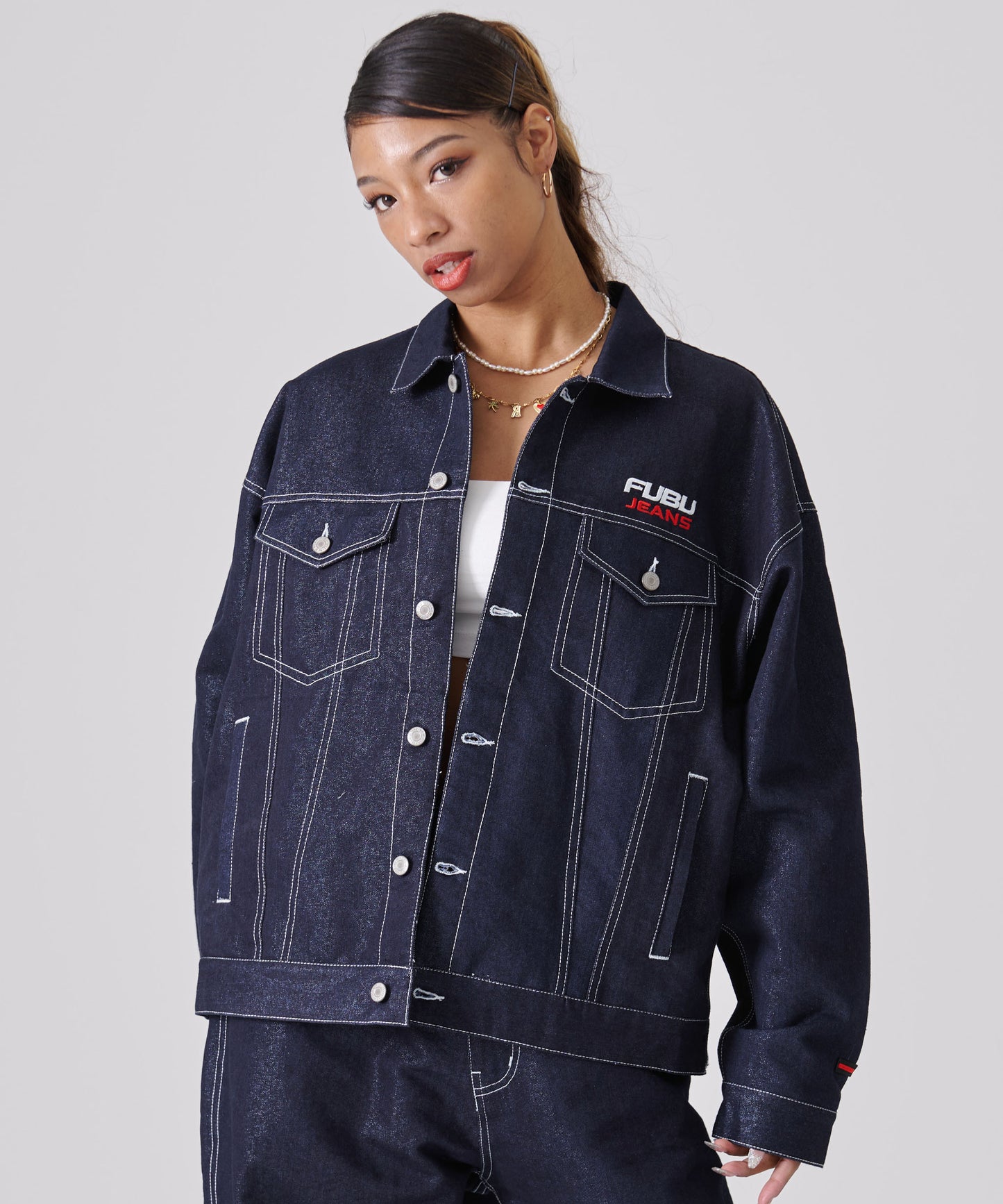 METALLIC DENIM JACKET/メタリックデニムジャケット【FAM-51304】