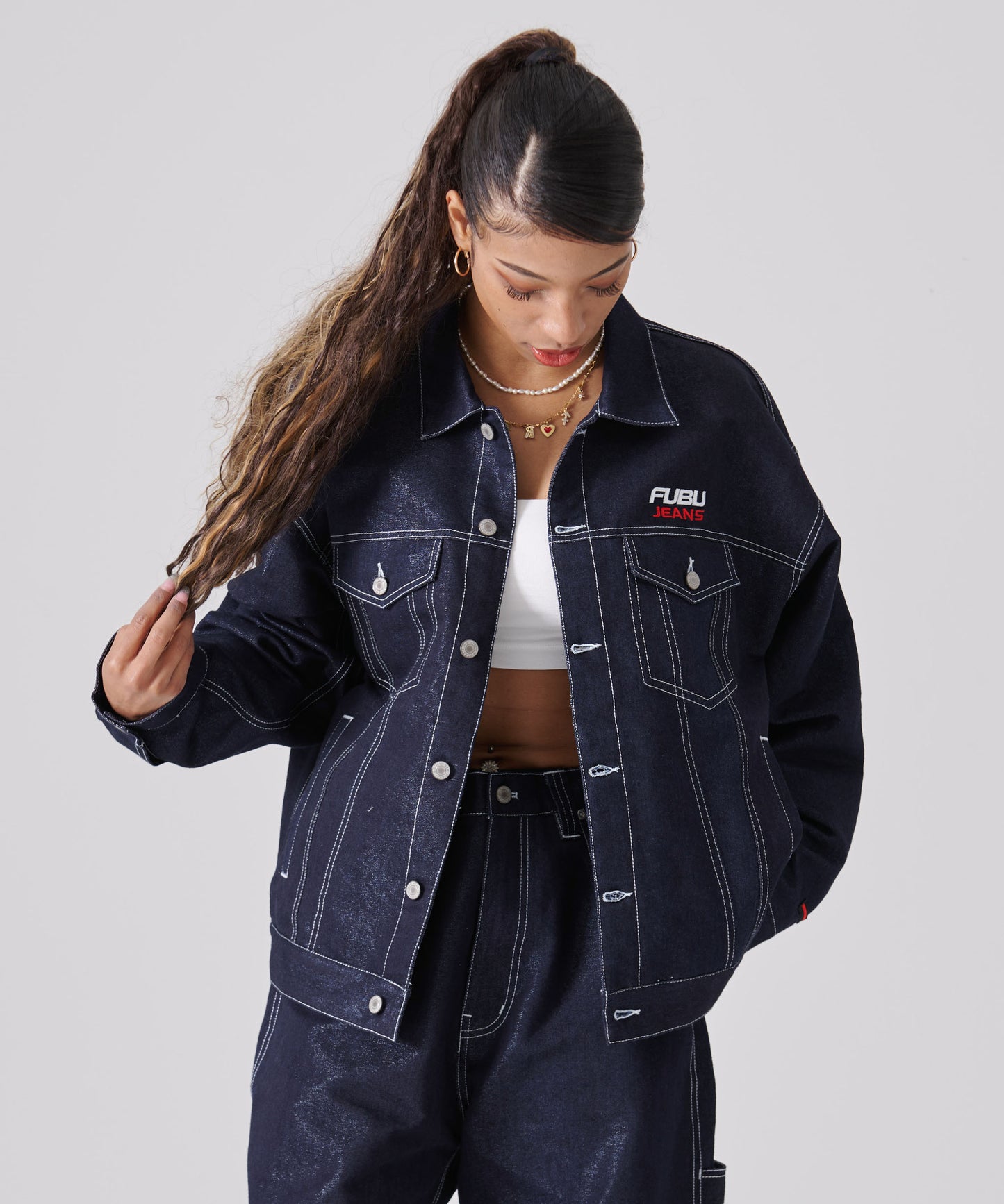 METALLIC DENIM JACKET/メタリックデニムジャケット【FAM-51304】