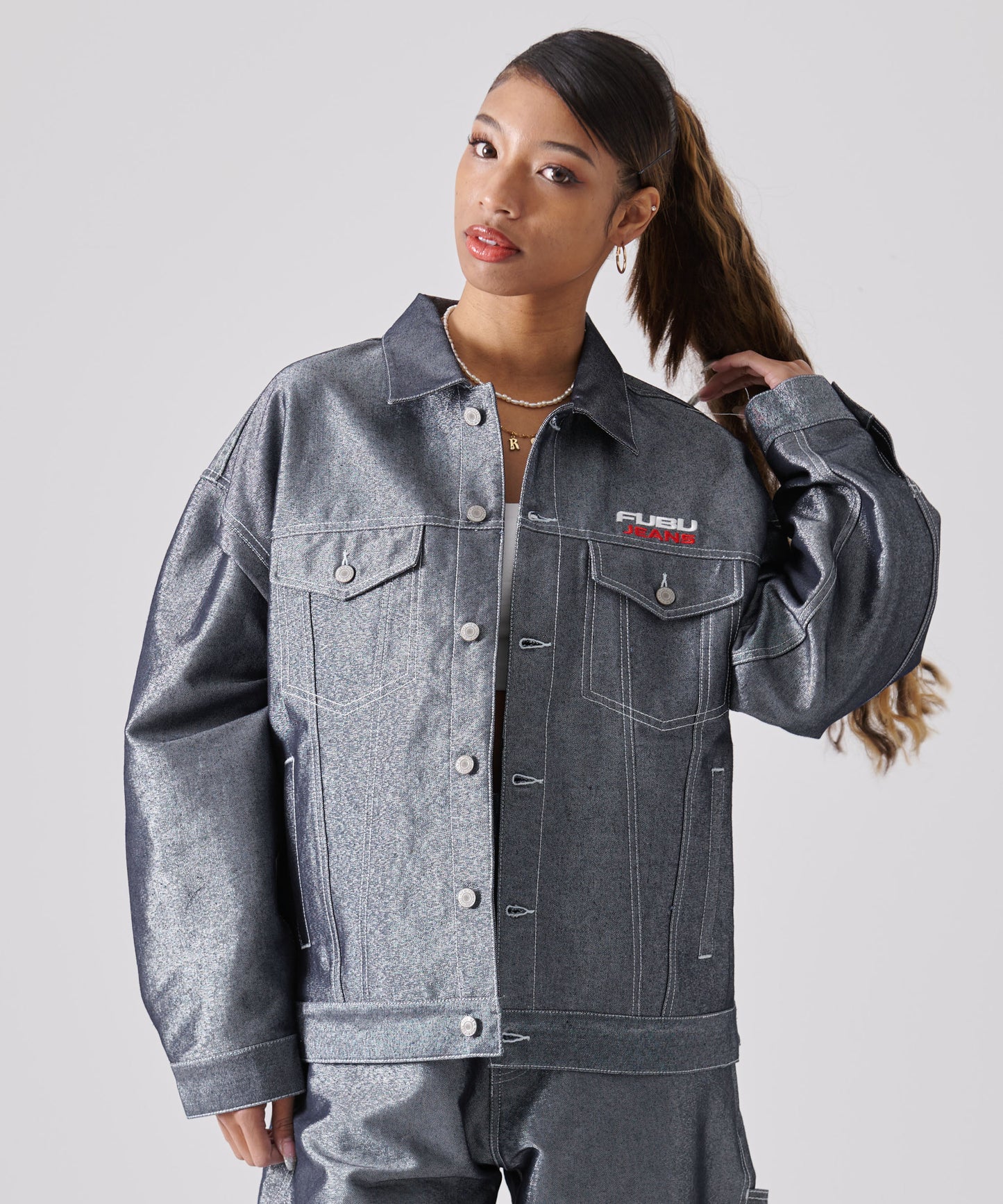 METALLIC DENIM JACKET/メタリックデニムジャケット【FAM-51304】
