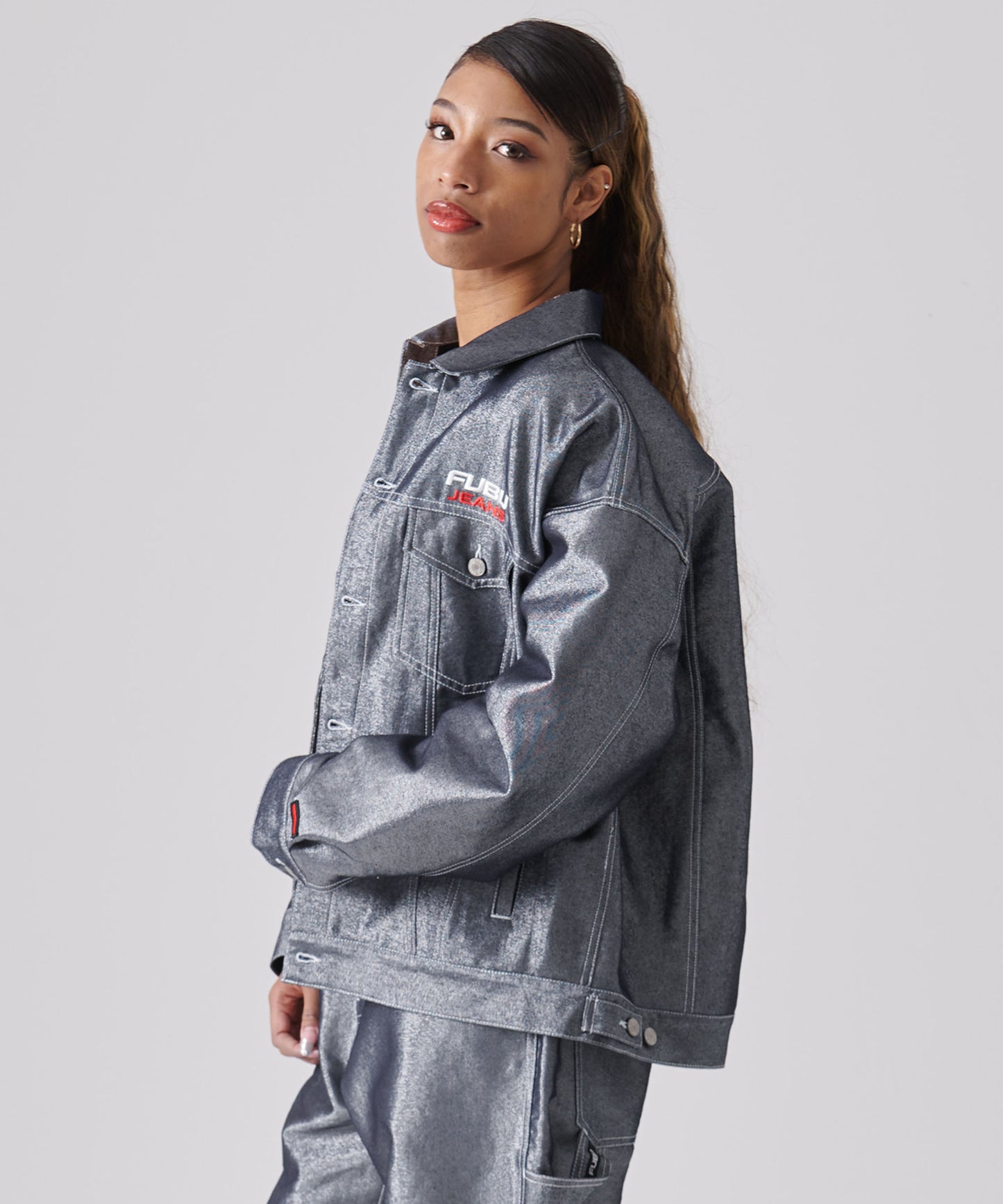 METALLIC DENIM JACKET/メタリックデニムジャケット【FAM-51304】