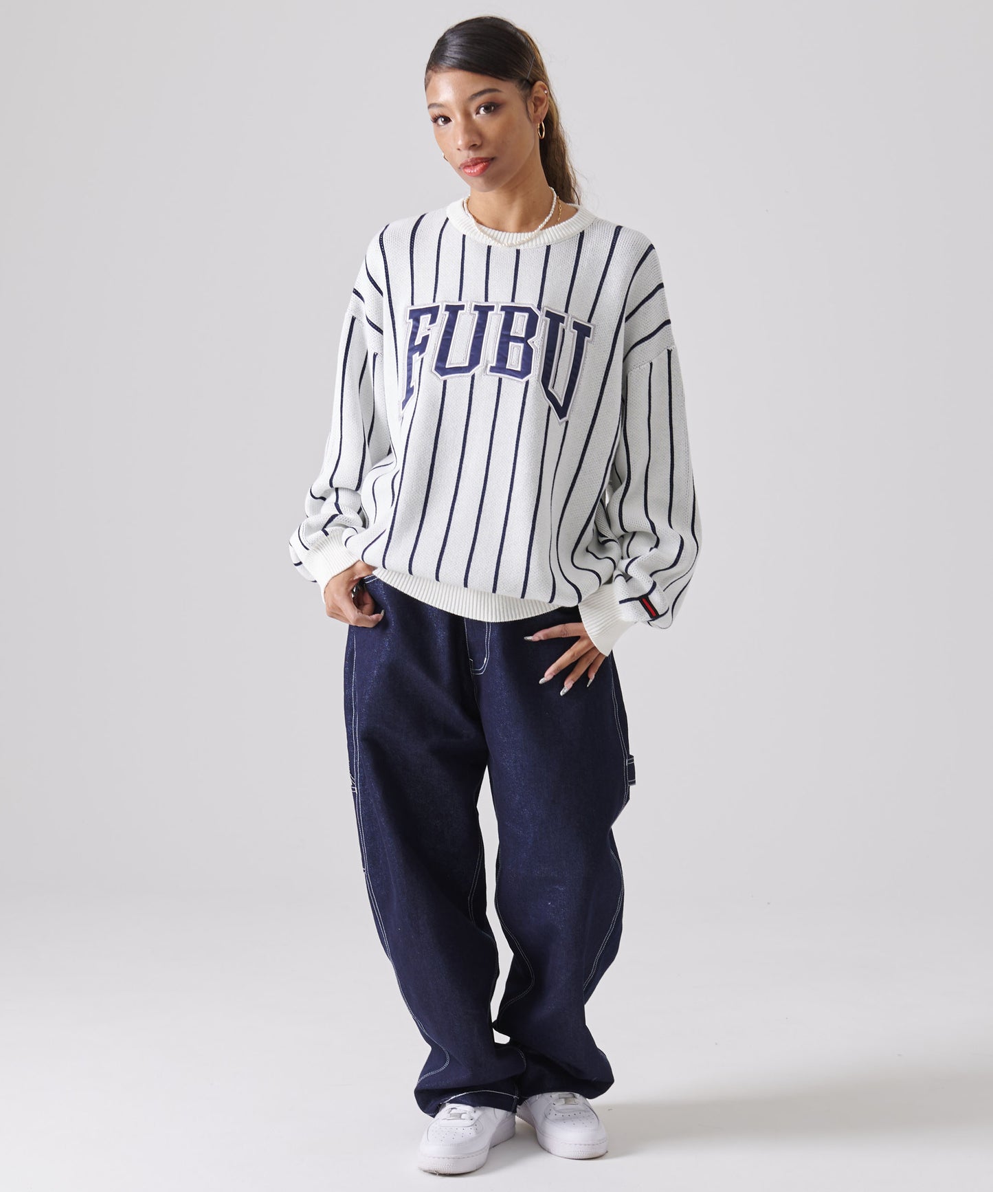 STRIPE KNIT PULLOVER/ストライプニットプルオーバー【FAM-51701】