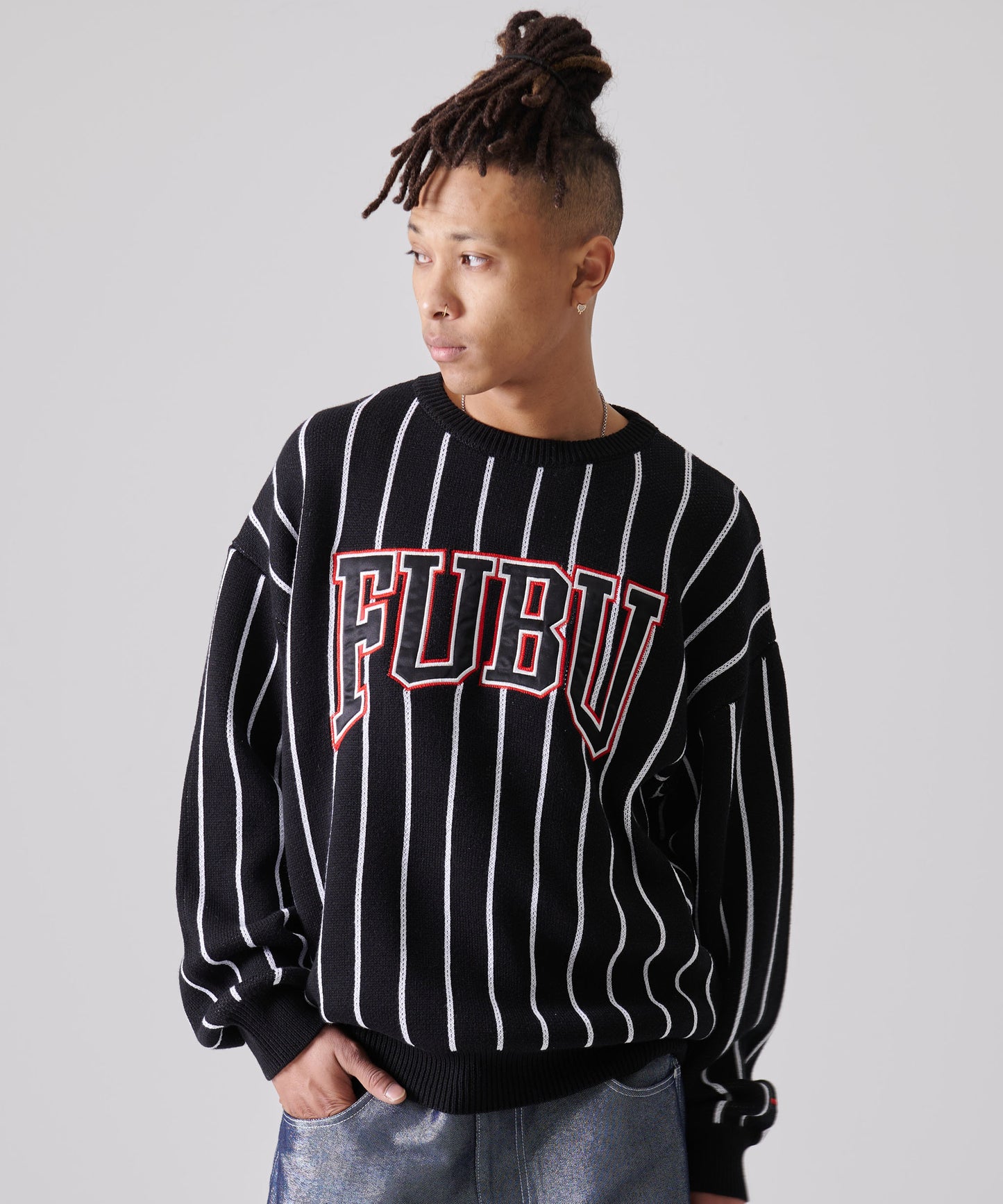 STRIPE KNIT PULLOVER/ストライプニットプルオーバー【FAM-51701】