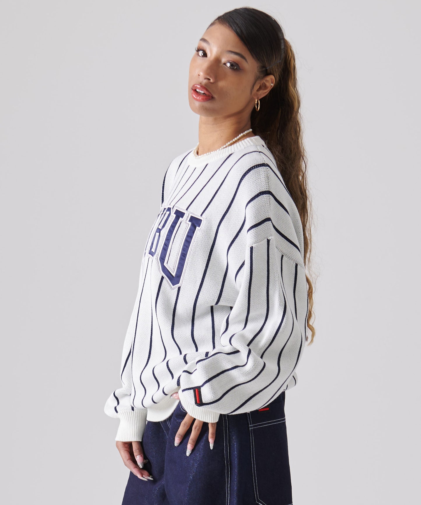 STRIPE KNIT PULLOVER/ストライプニットプルオーバー【FAM-51701】
