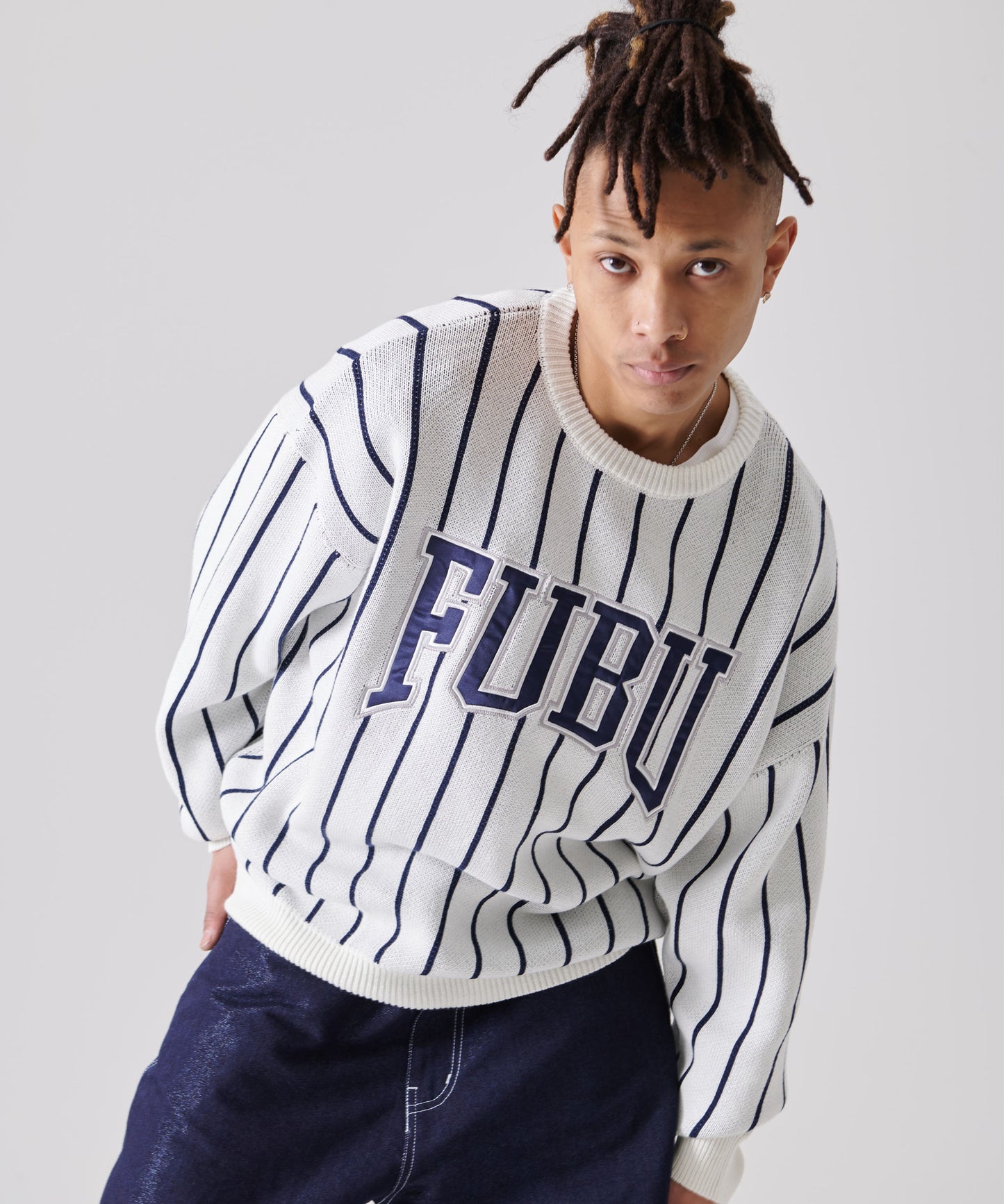 STRIPE KNIT PULLOVER/ストライプニットプルオーバー【FAM-51701】