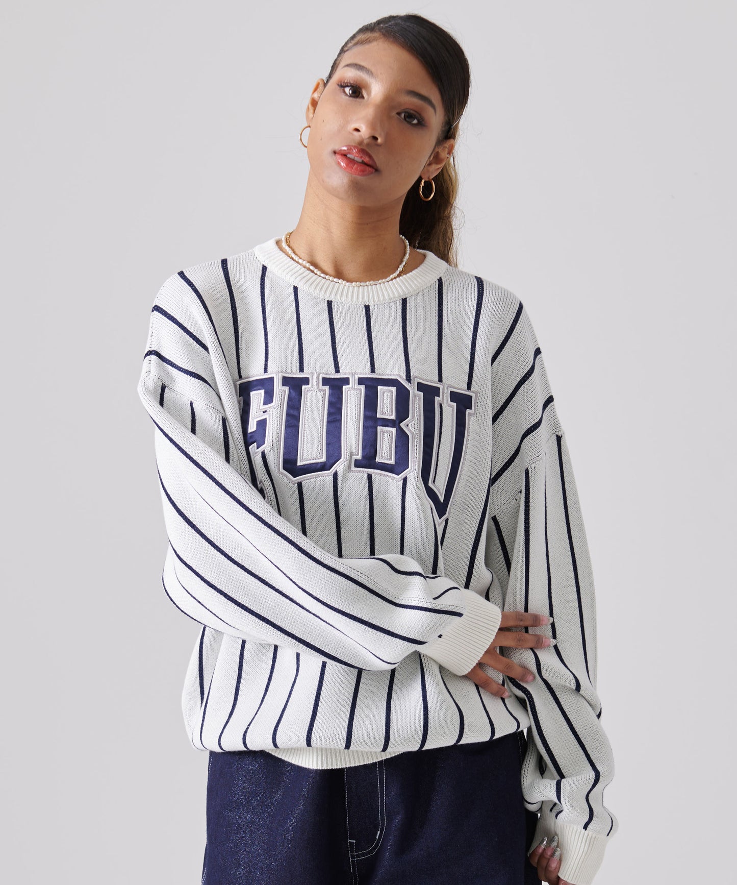 STRIPE KNIT PULLOVER/ストライプニットプルオーバー【FAM-51701】
