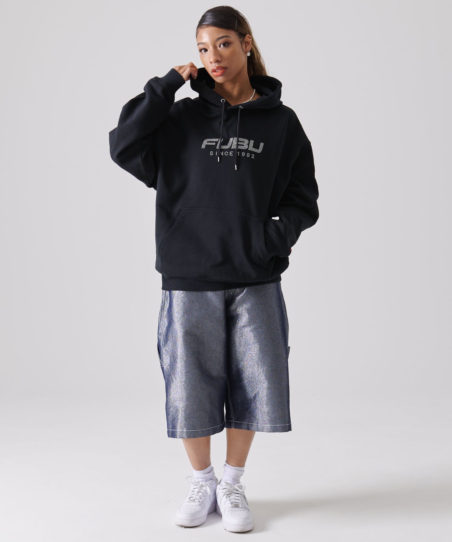 RHINESTONE OG LOGO HOODIE/ラインストーンロゴフーディー【FAM-51705】