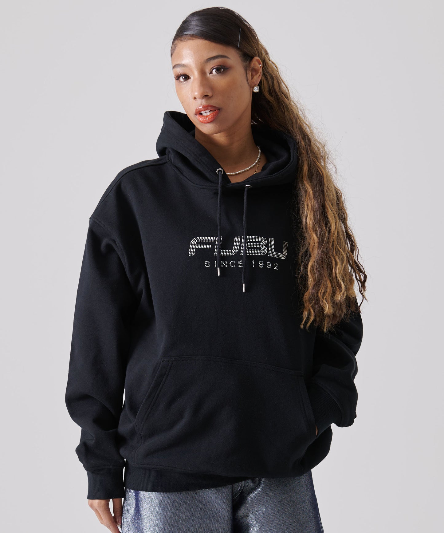 RHINESTONE OG LOGO HOODIE/ラインストーンロゴフーディー【FAM-51705】