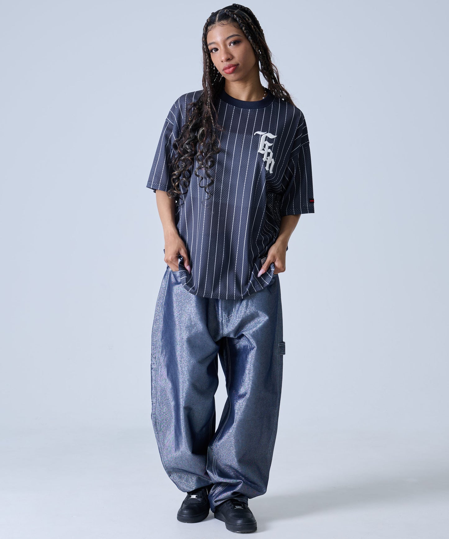 【NEW】MESH STRIPE T-SHIRT/メッシュストライプTシャツ【FAM-51716】