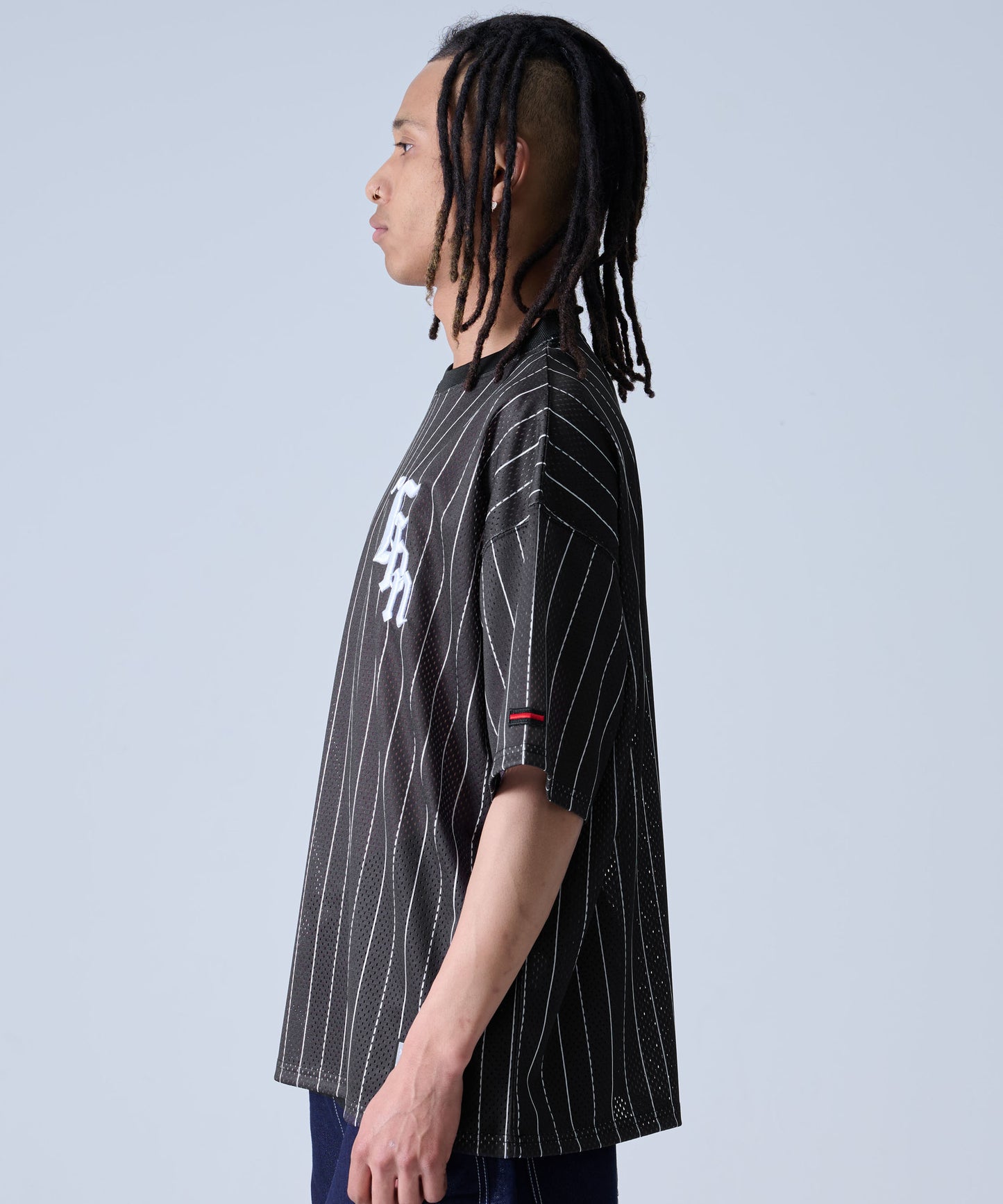 【NEW】MESH STRIPE T-SHIRT/メッシュストライプTシャツ【FAM-51716】