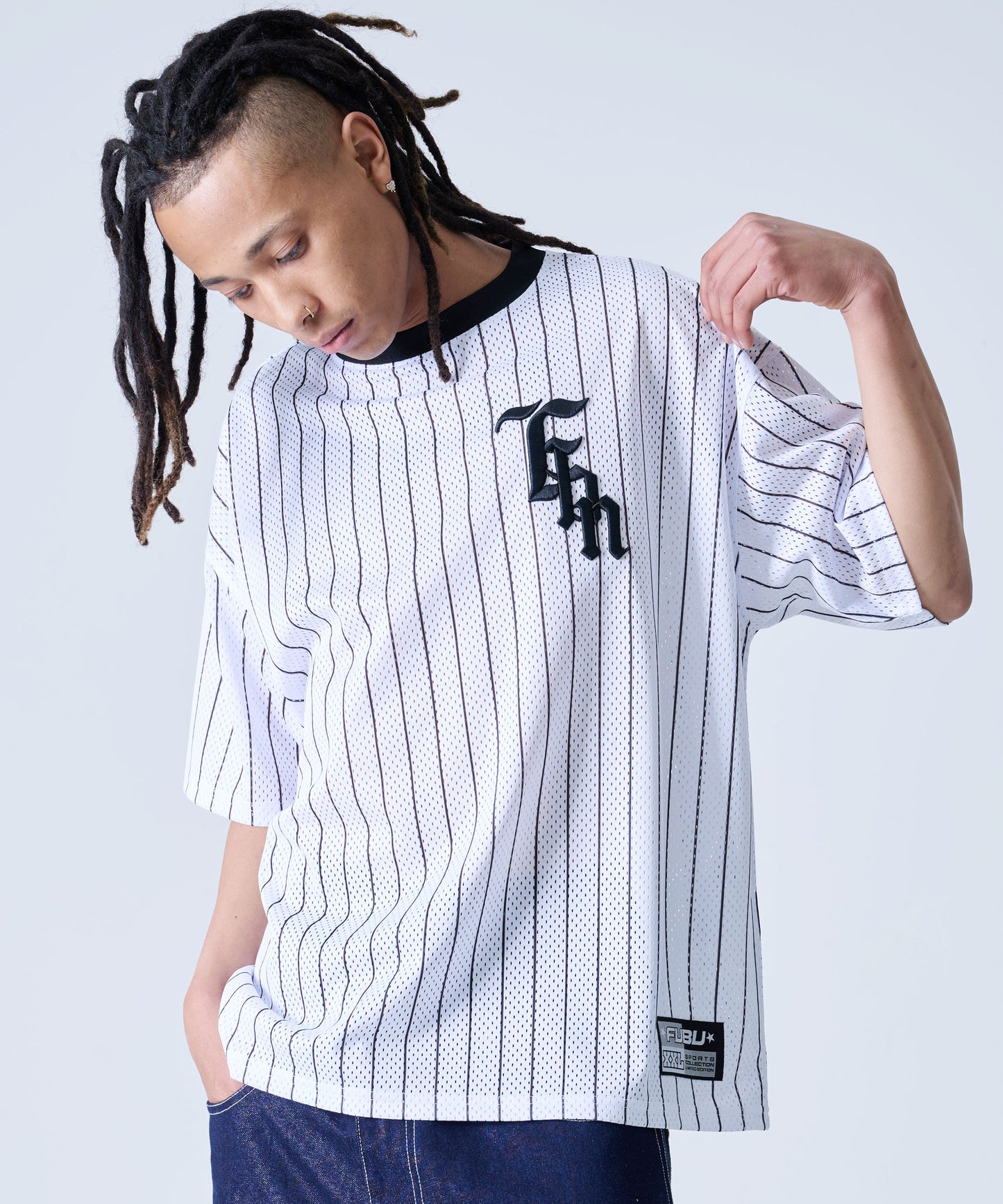 【NEW】MESH STRIPE T-SHIRT/メッシュストライプTシャツ【FAM-51716】