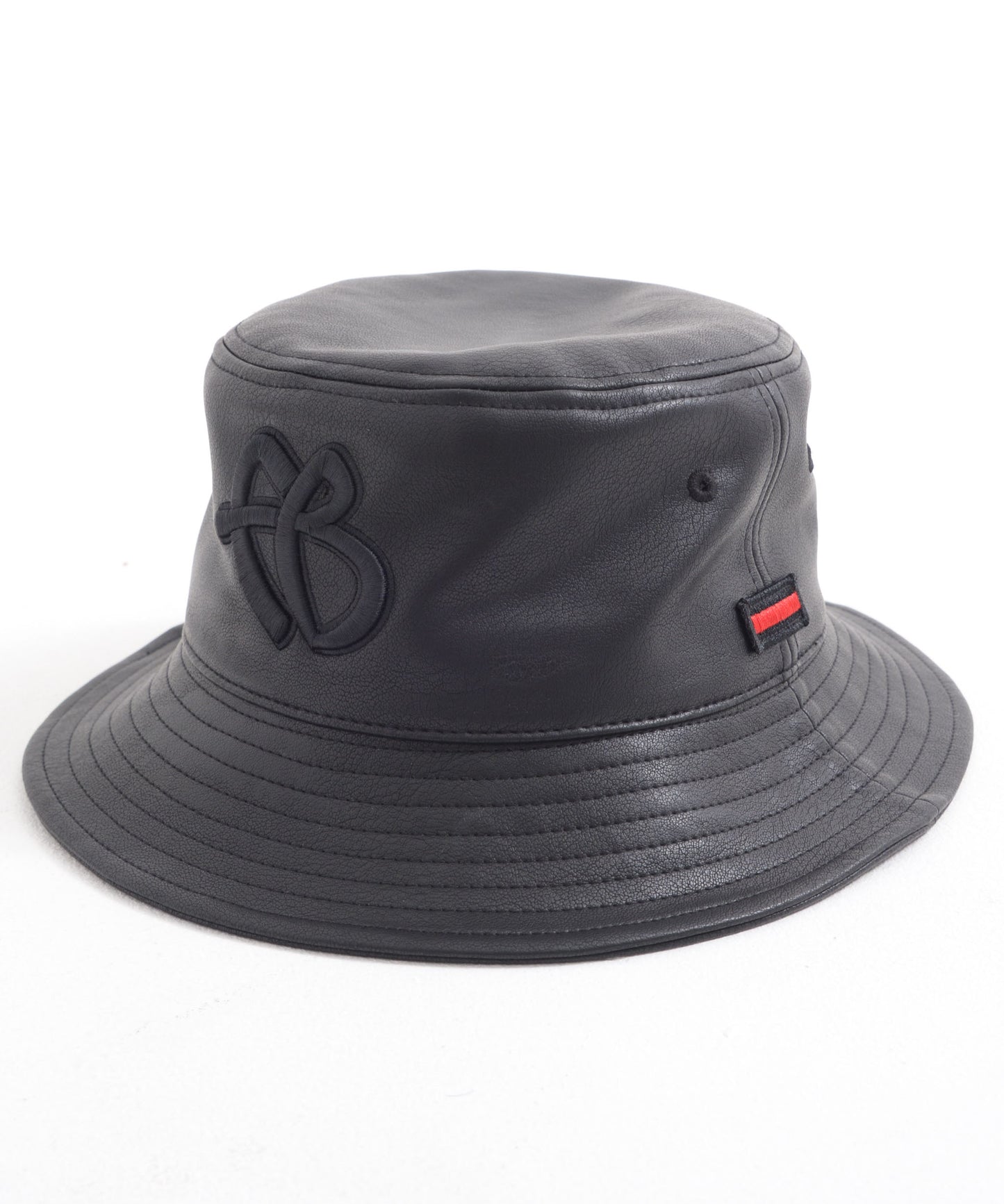 "FB" FAUX LEATHER BUCKET HAT/エコレザーバケットハット【FAM-51902】