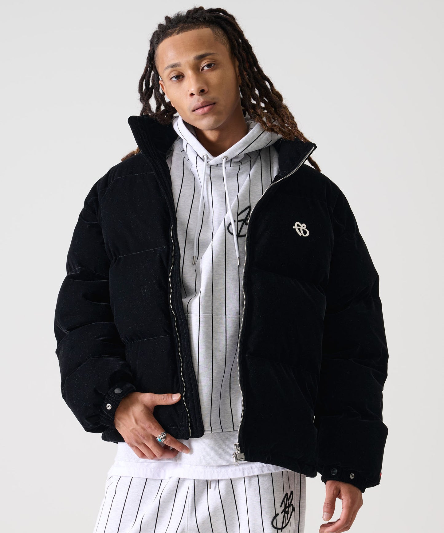 【NEW】VELOR PUFFER JACKET/ベロアパファージャケット【FAM-52301】