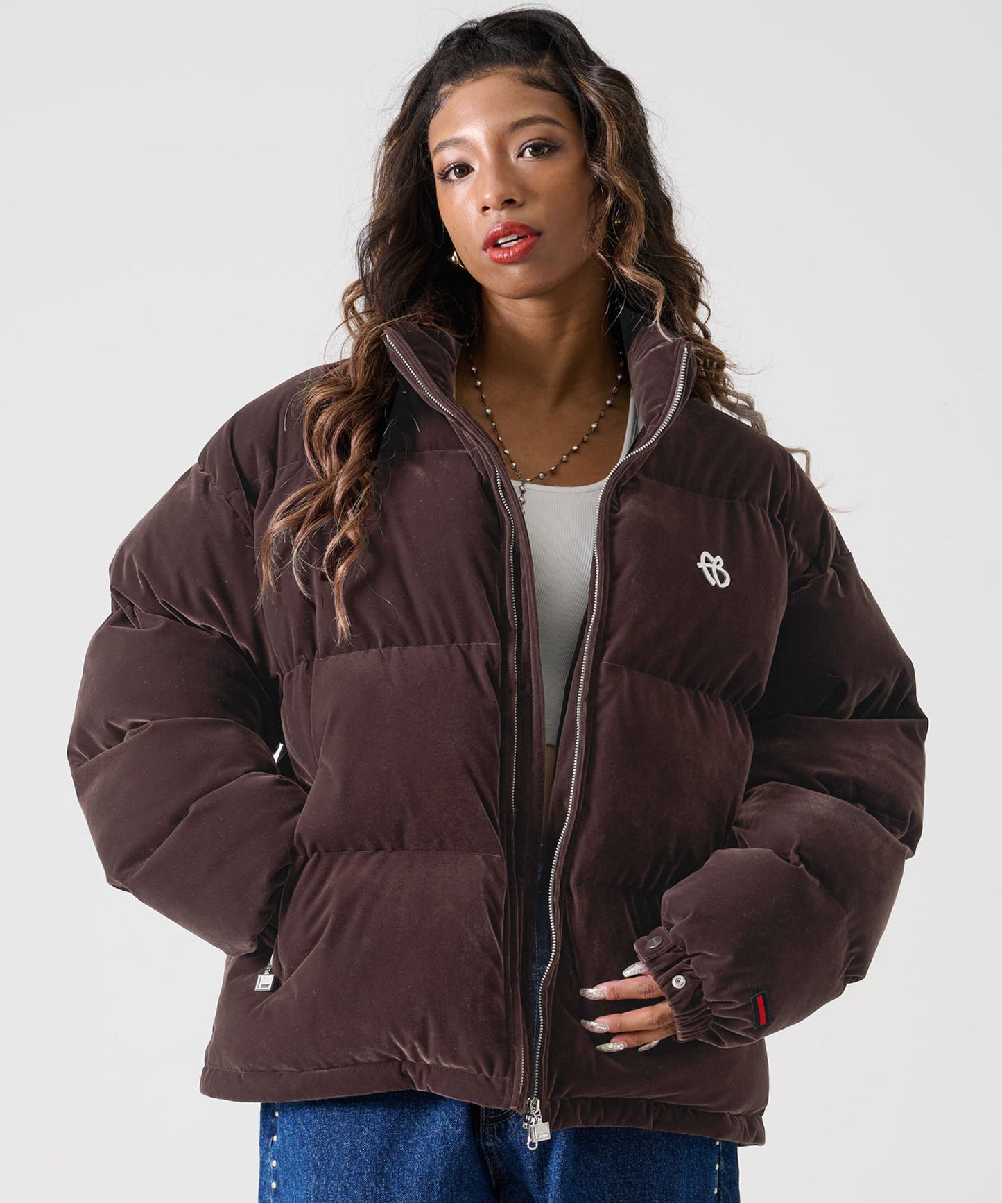 【NEW】VELOR PUFFER JACKET/ベロアパファージャケット【FAM-52301】
