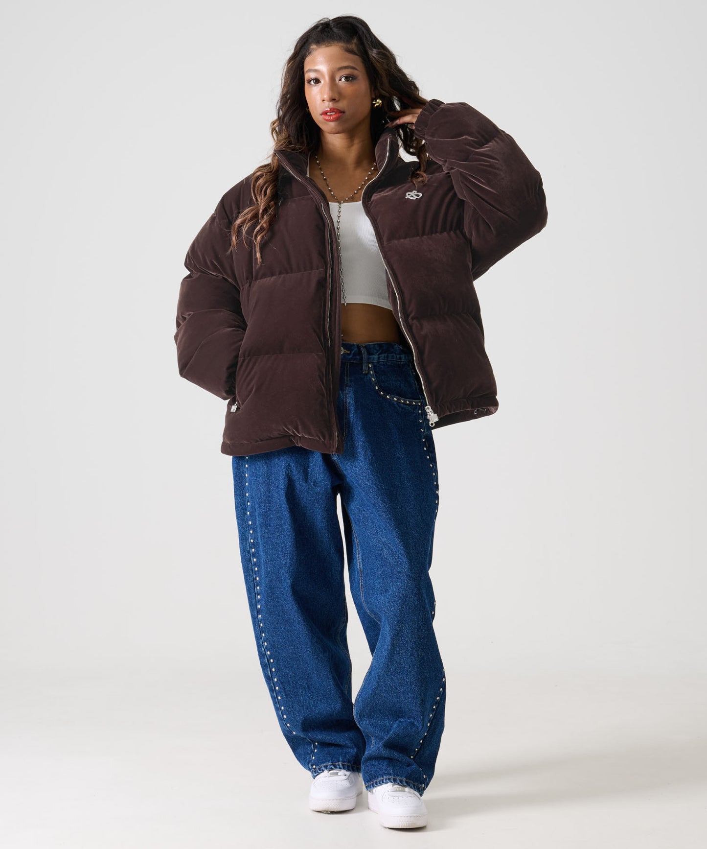 【NEW】VELOR PUFFER JACKET/ベロアパファージャケット【FAM-52301】