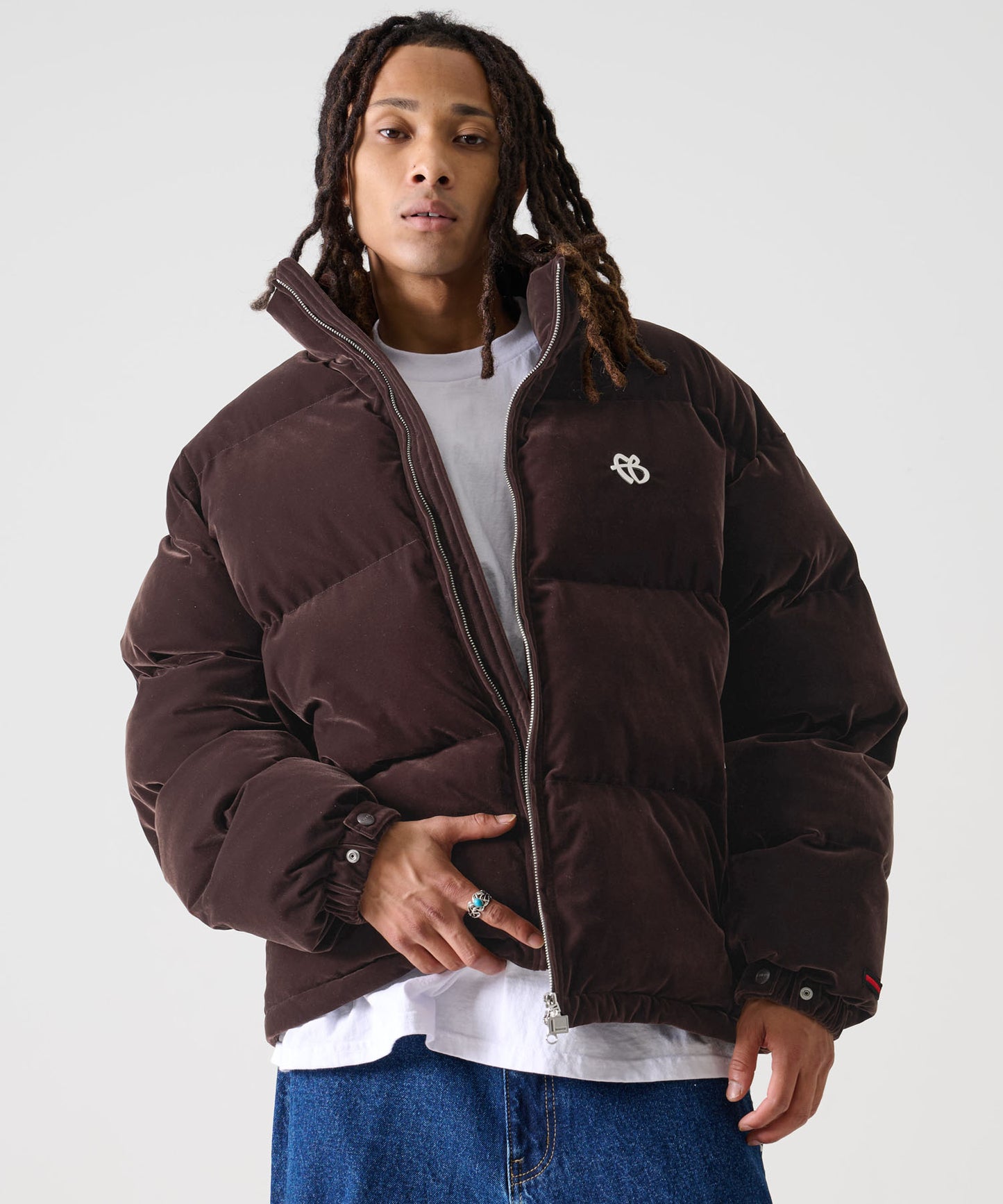 【NEW】VELOR PUFFER JACKET/ベロアパファージャケット【FAM-52301】