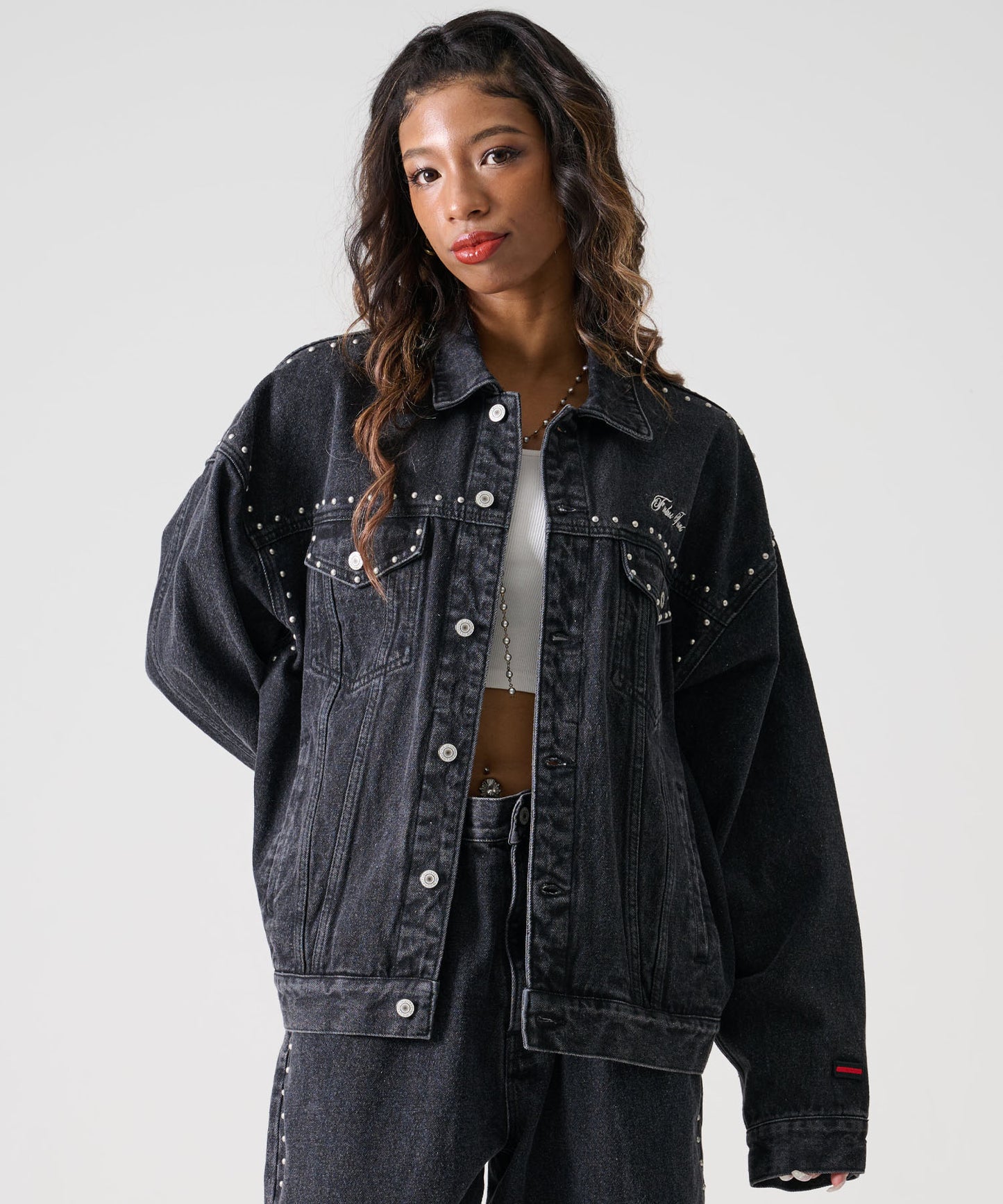 【NEW】STUDS DENIM JACKET/スタッド付きデニムジャケット【FAM-52309】
