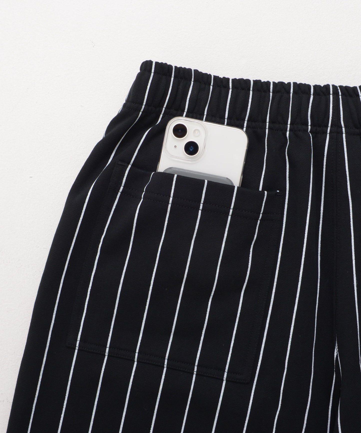 【Black Friday30%OFF】STRIPE SWEAT PANTS/スタッズ デニム パンツ ワイド 【FAM-52503】