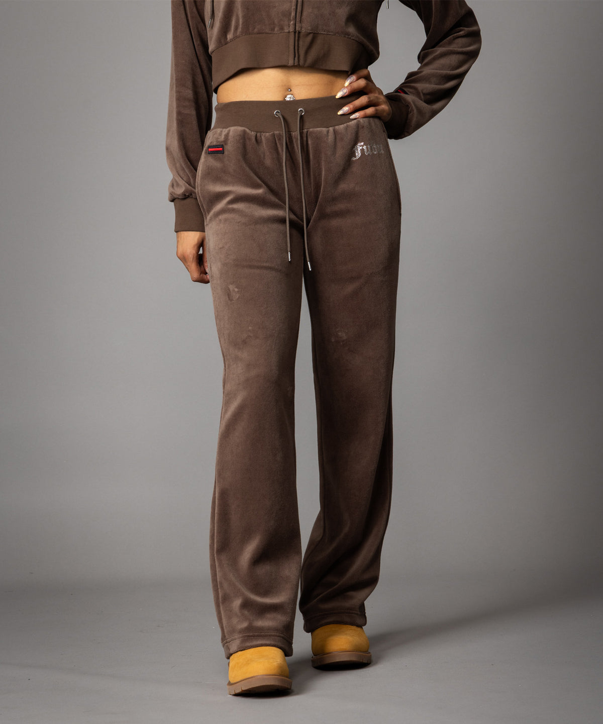 【NEW】RHINESTONE VELOR PANTS/ラインストーンベロアパンツ【FAL-62540】