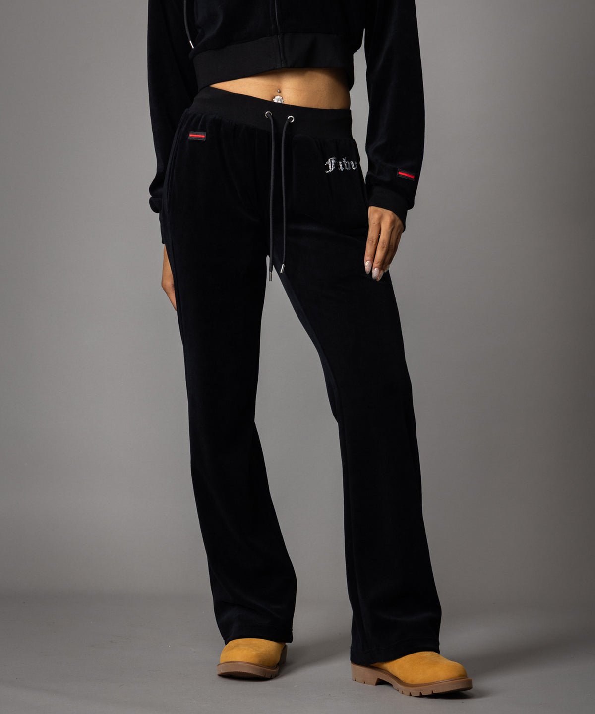 【NEW】RHINESTONE VELOR PANTS/ラインストーンベロアパンツ【FAL-62540】